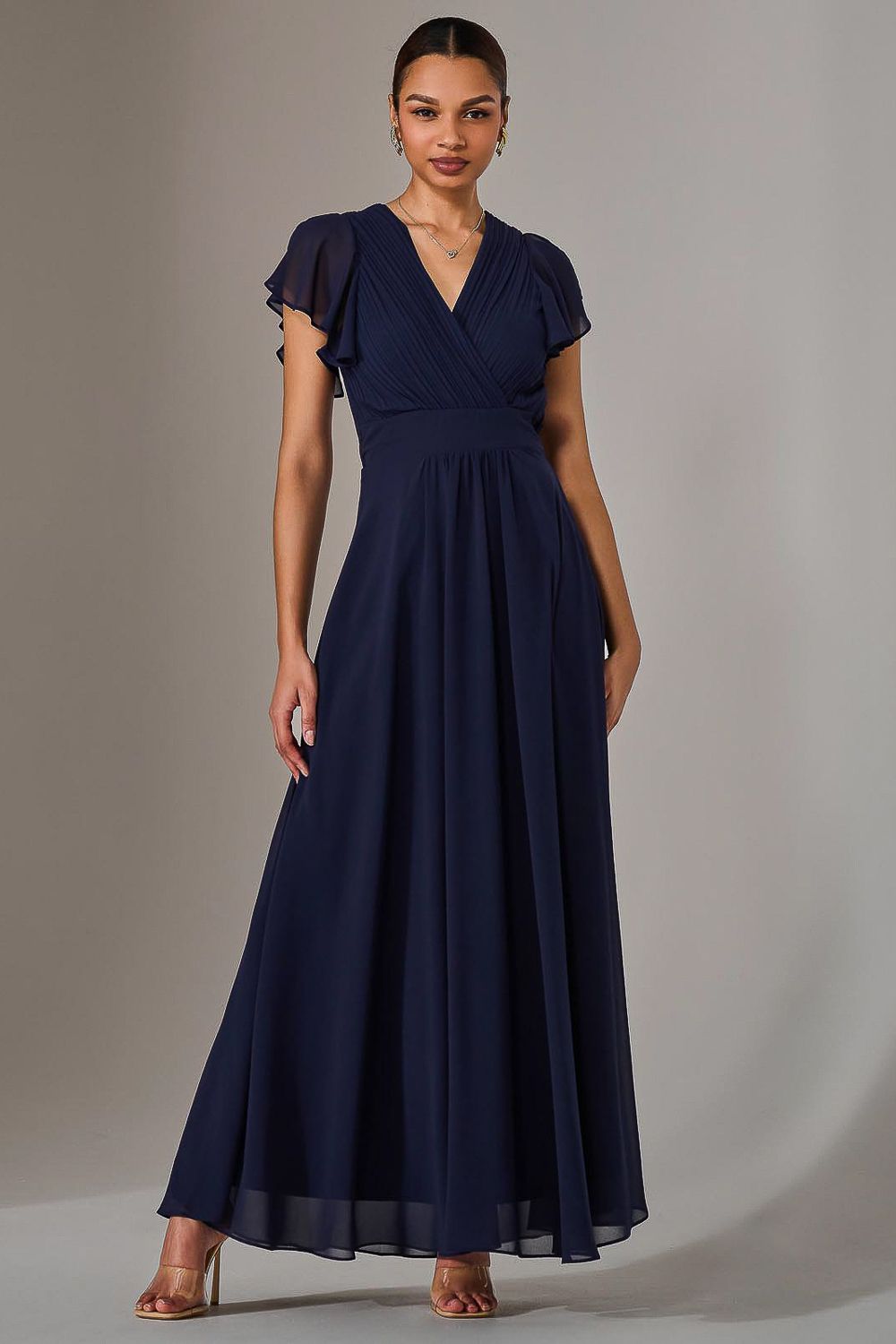 Chiffon Pleated Maxi Dress
