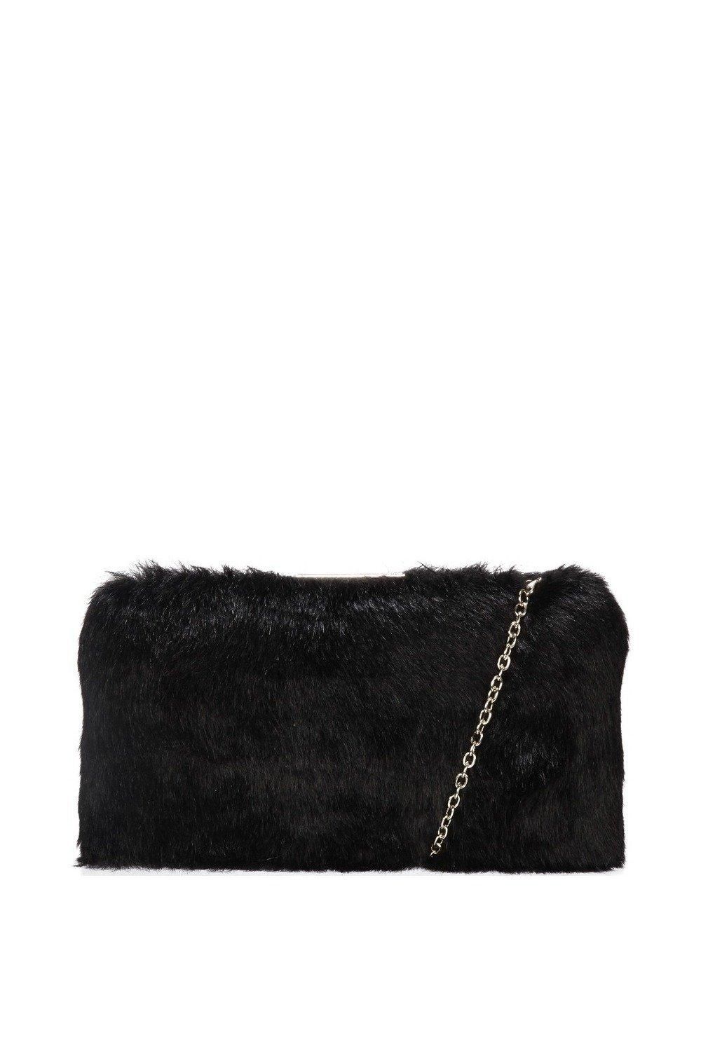 Faux Fur Clutch Bag & Chain