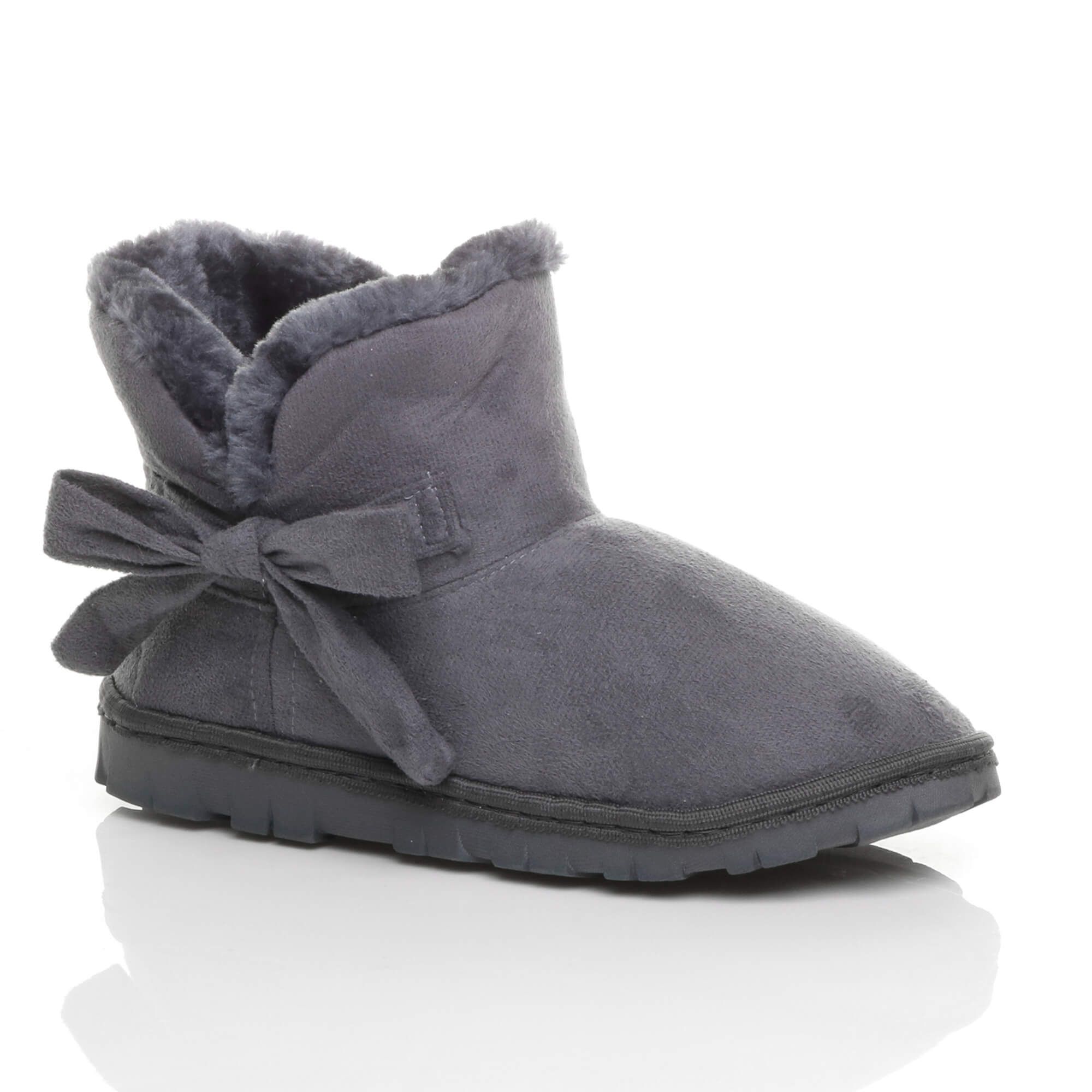 Flat Heel Faux Fur Lined Ankle Boots Faux Suede Slippers