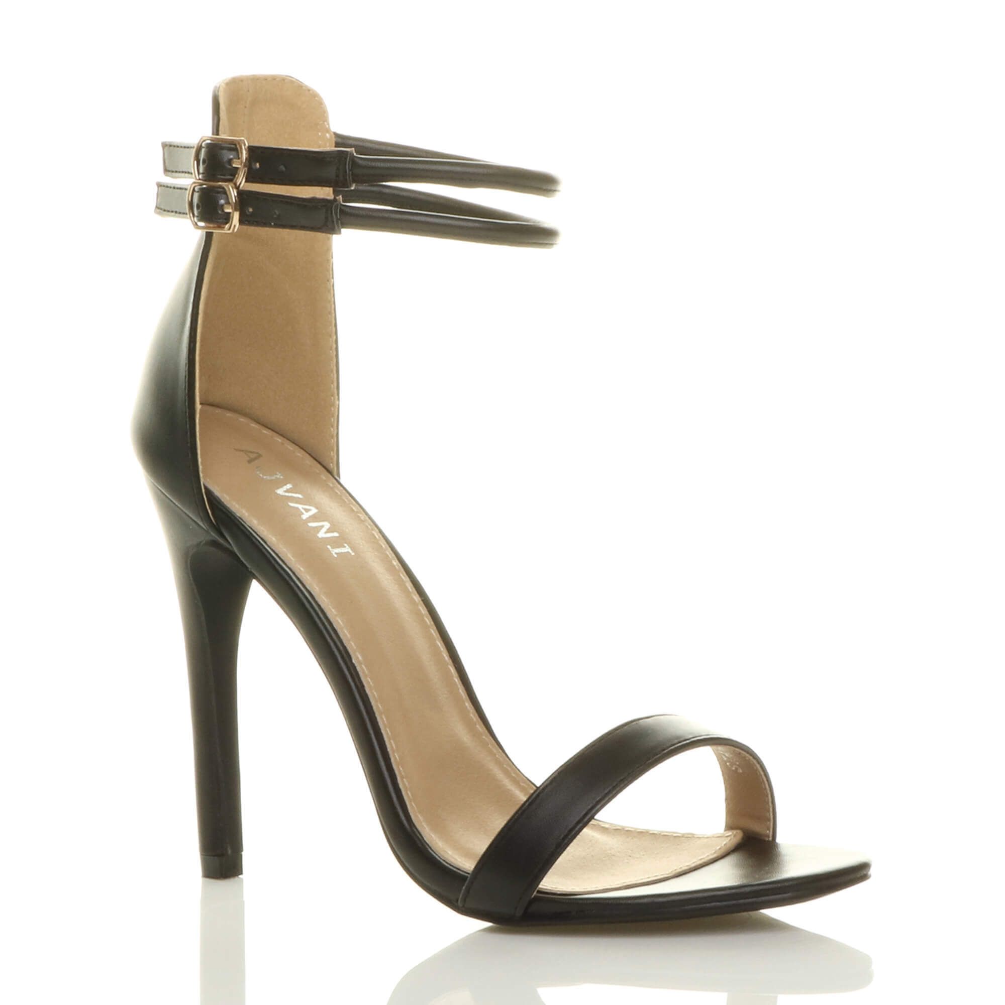 High Heel Barely There Faux Leather Heeled Sandals