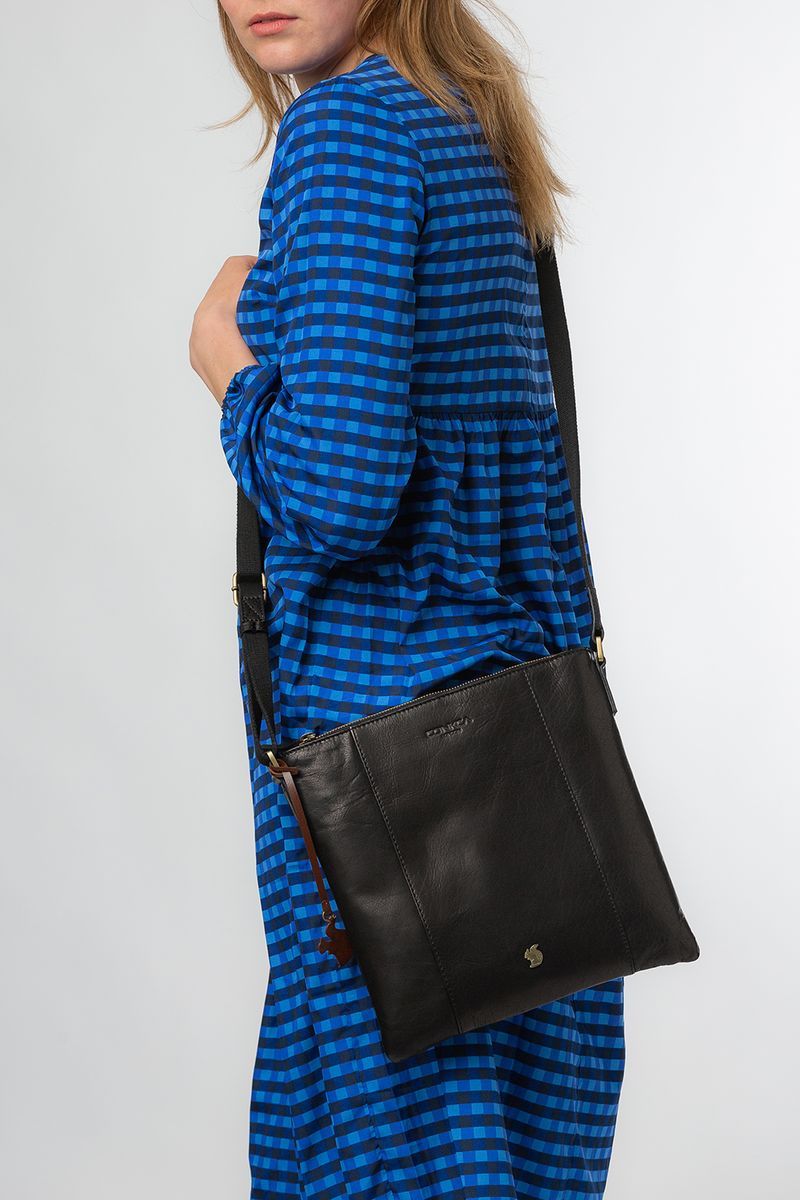 'Sol' Leather Cross Body Clutch Bag