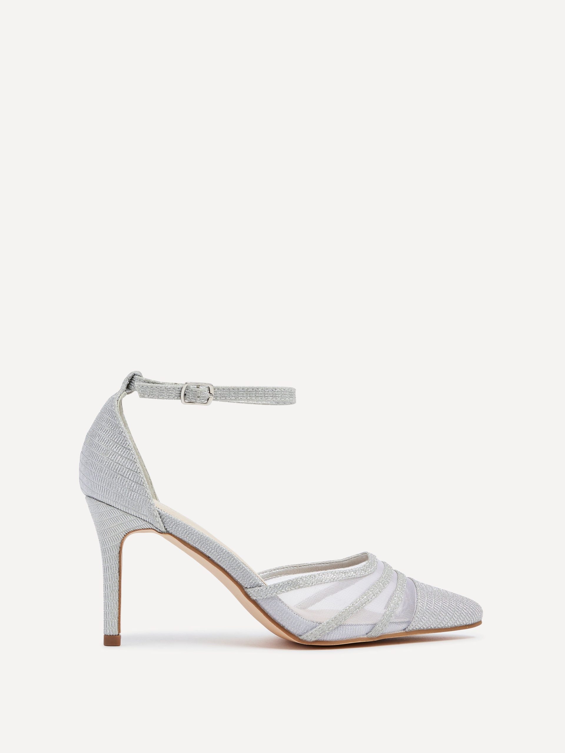 Serri Silver Glitter Mesh Court Heel