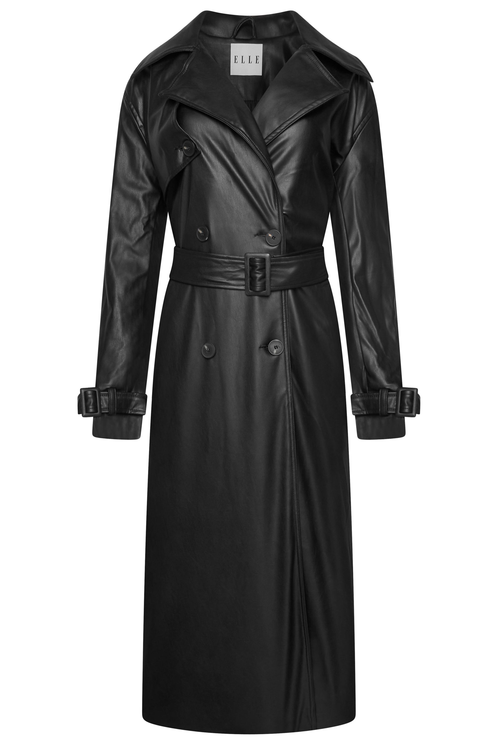 Sophia PU Long Trench Coat