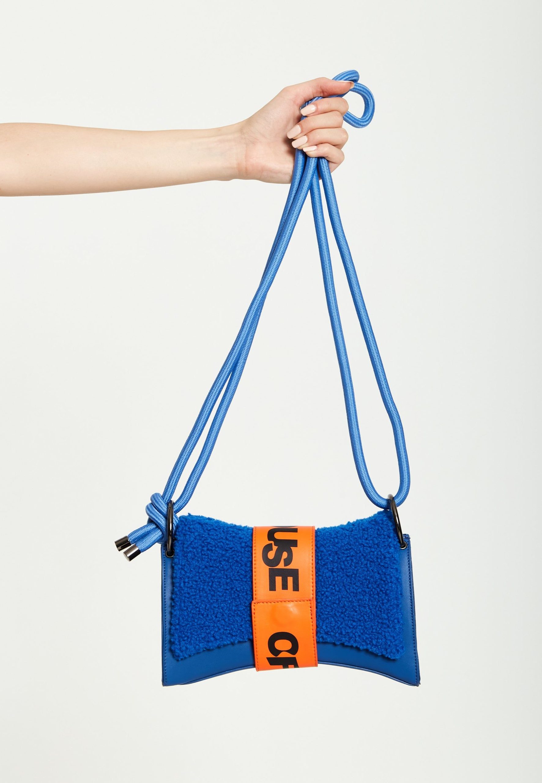 Cross Body Bag In Teddy Dark Blue And Orange