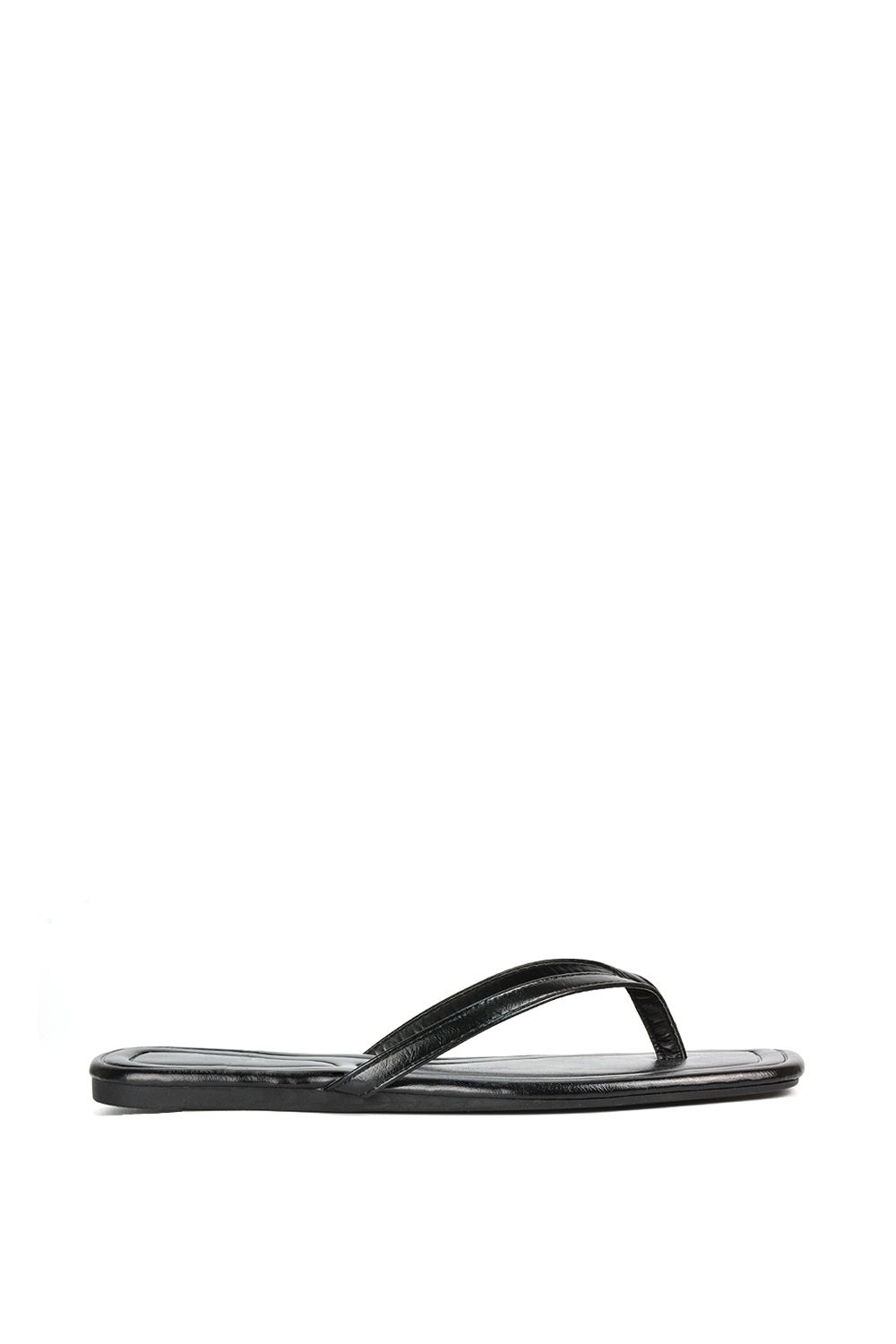 'Heather' Thong Strap Square Toe Flip Flop Sandals
