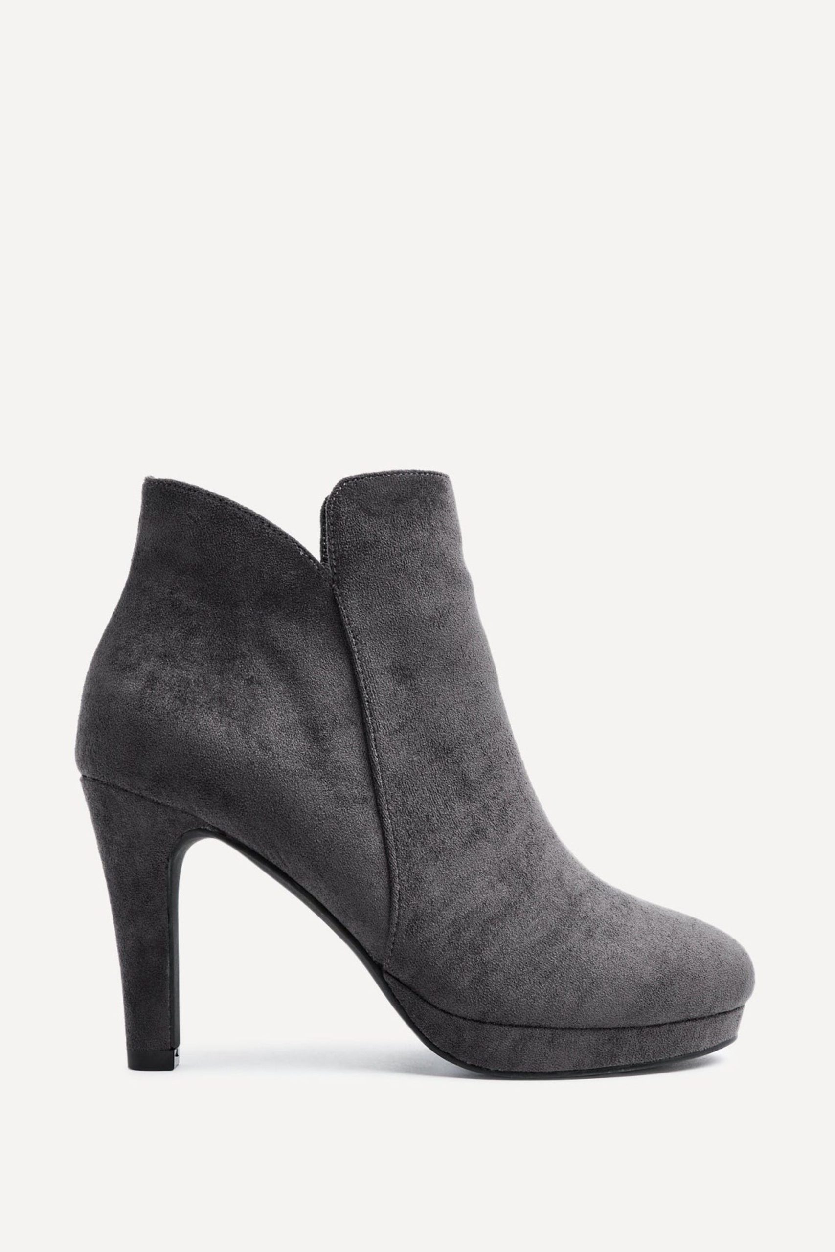 Layara Grey Faux Suede Small Platform Ankle Boot