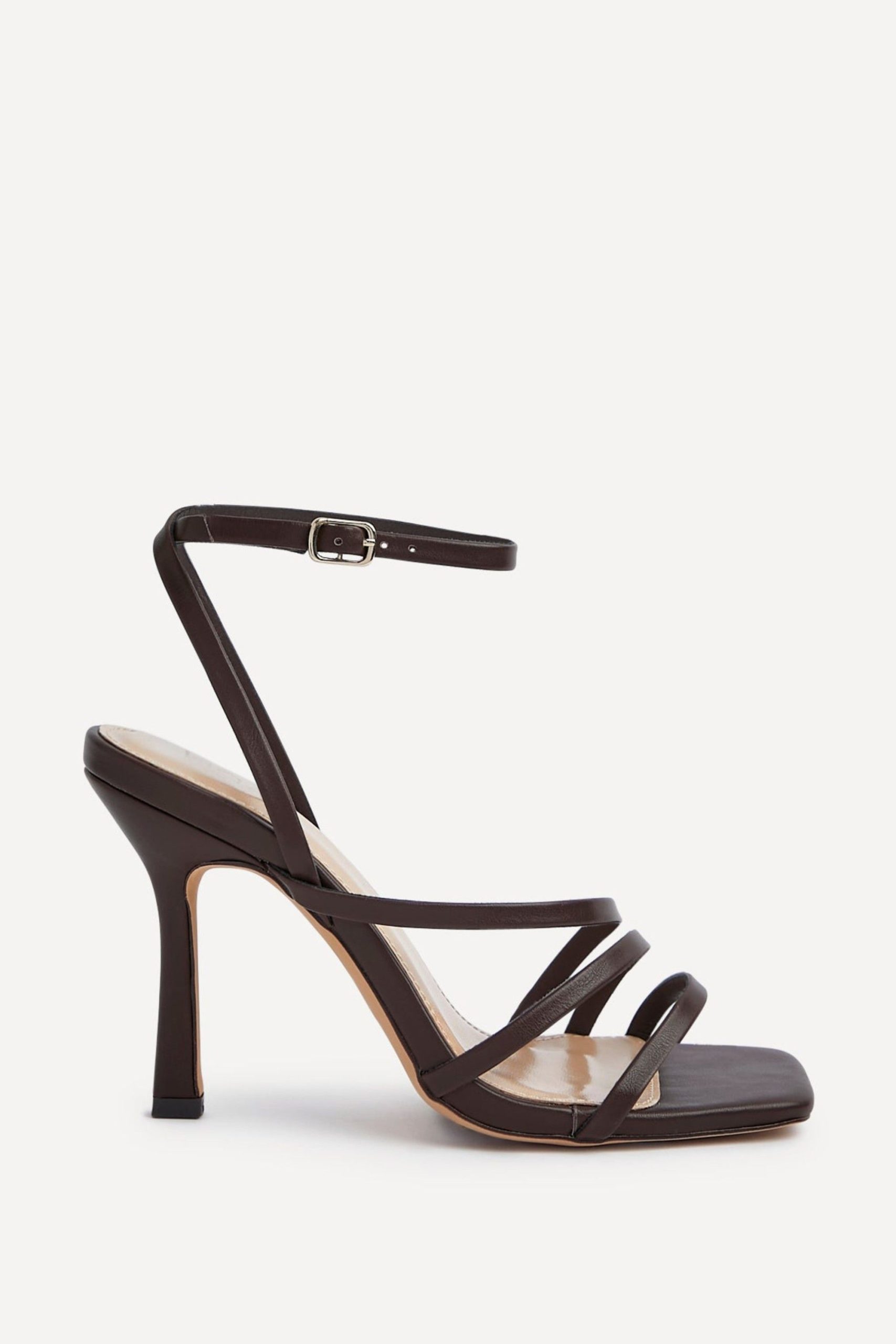 Scarlett Brown Faux Leather Strappy Heel Sandal