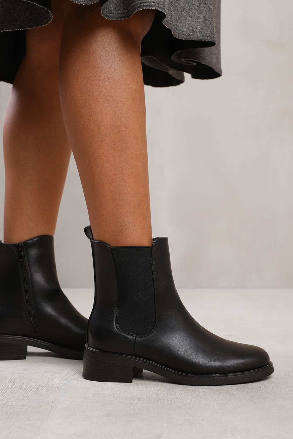 'Serna' Ankle Boot With Elastic Panel And Side Zip