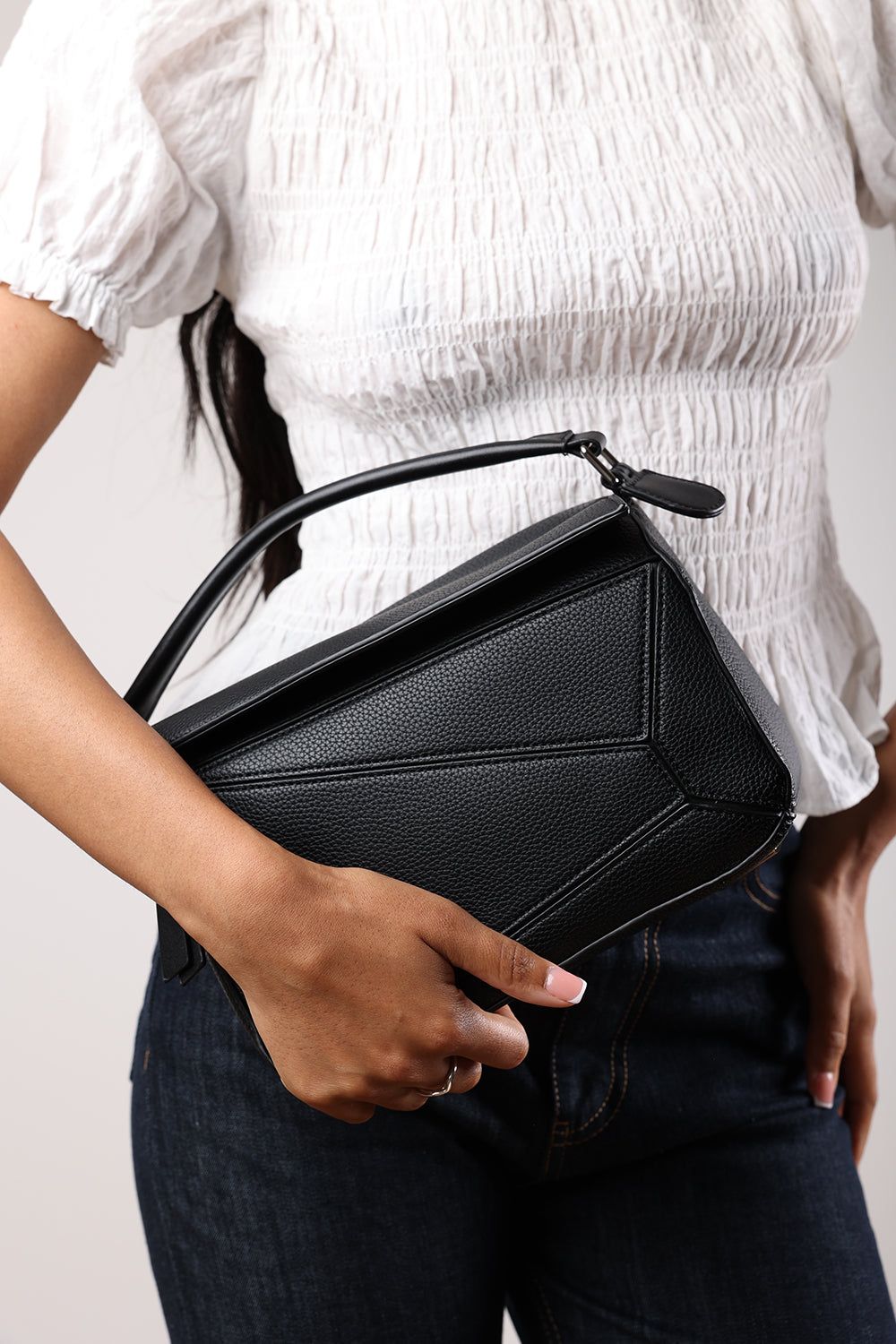 'Abrazo' Geometric Top Handle Bag