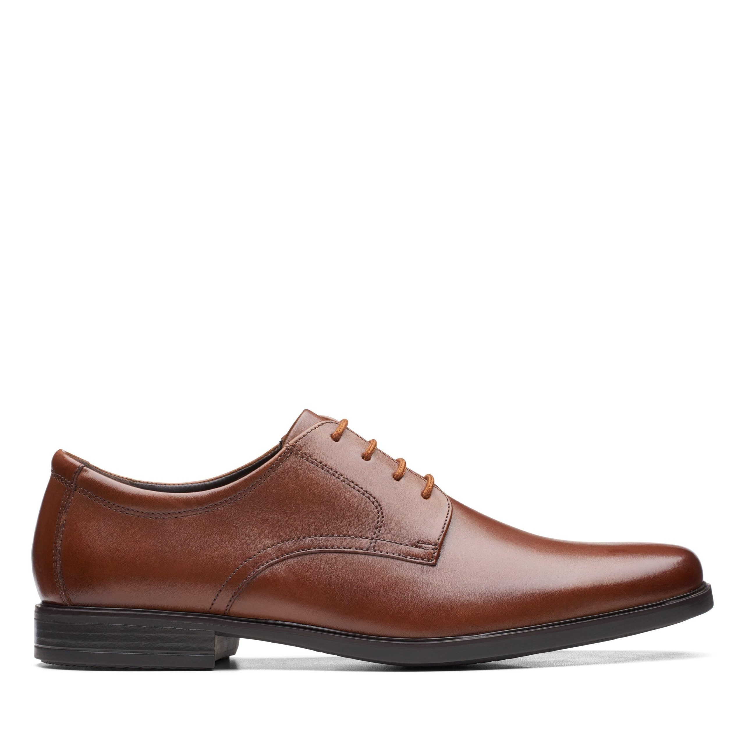 Howard Walk Dark Tan Leather Derby Shoes