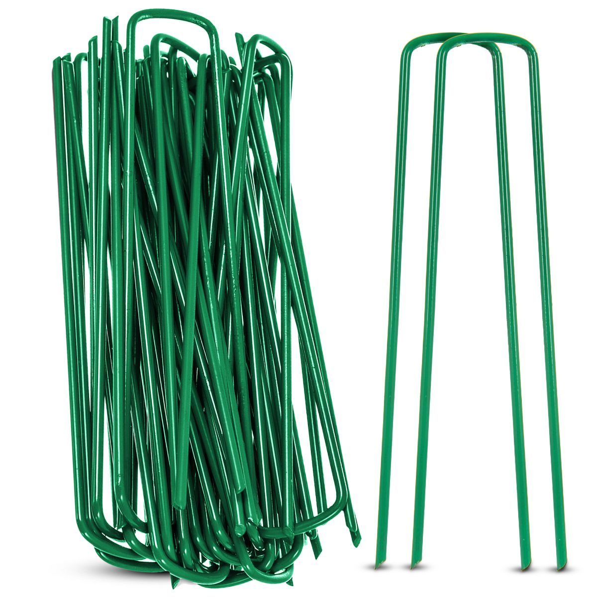 50 x Galvanised Metal U Tent Pegs