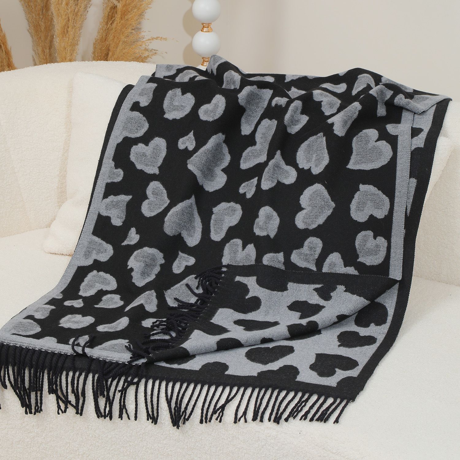 Chic Leopard Scarf Print Wool Scarf
