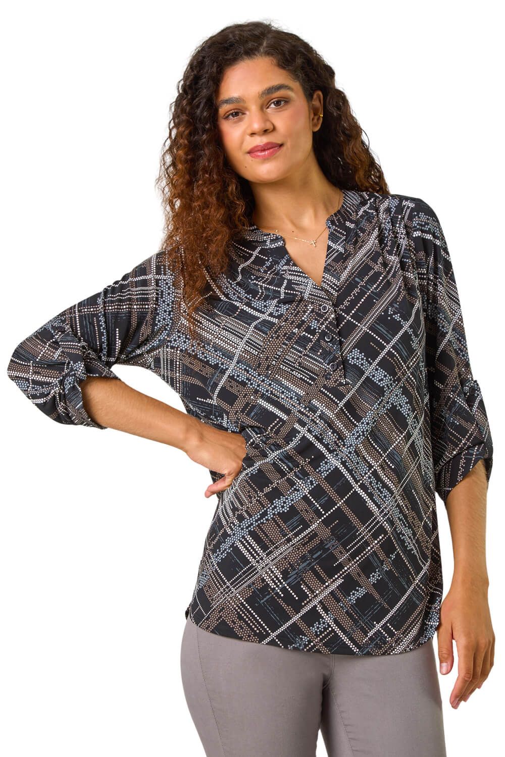 Abstract Linear Print Shirt