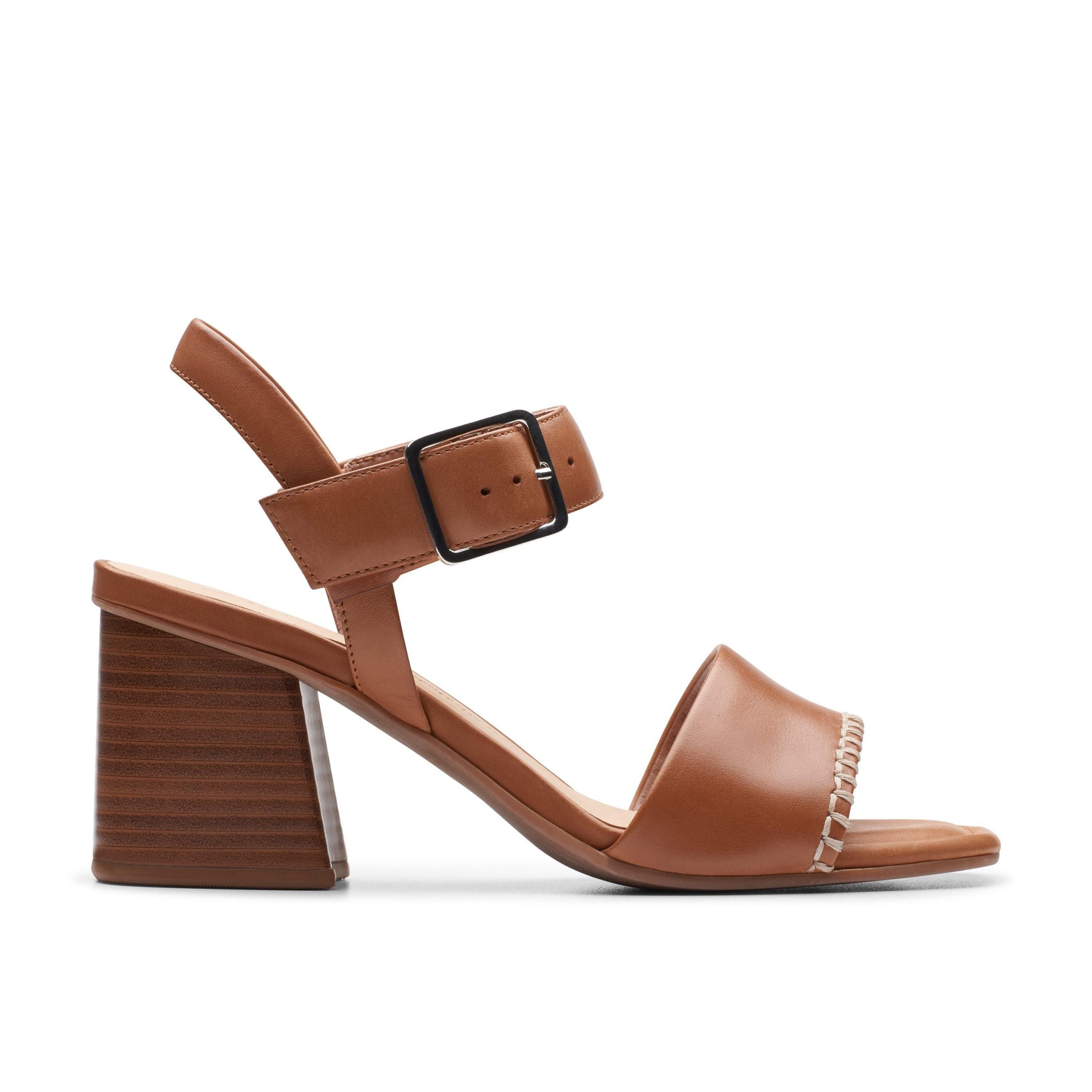 Siara 65 Buckle Tan Leather Heeled Sandals