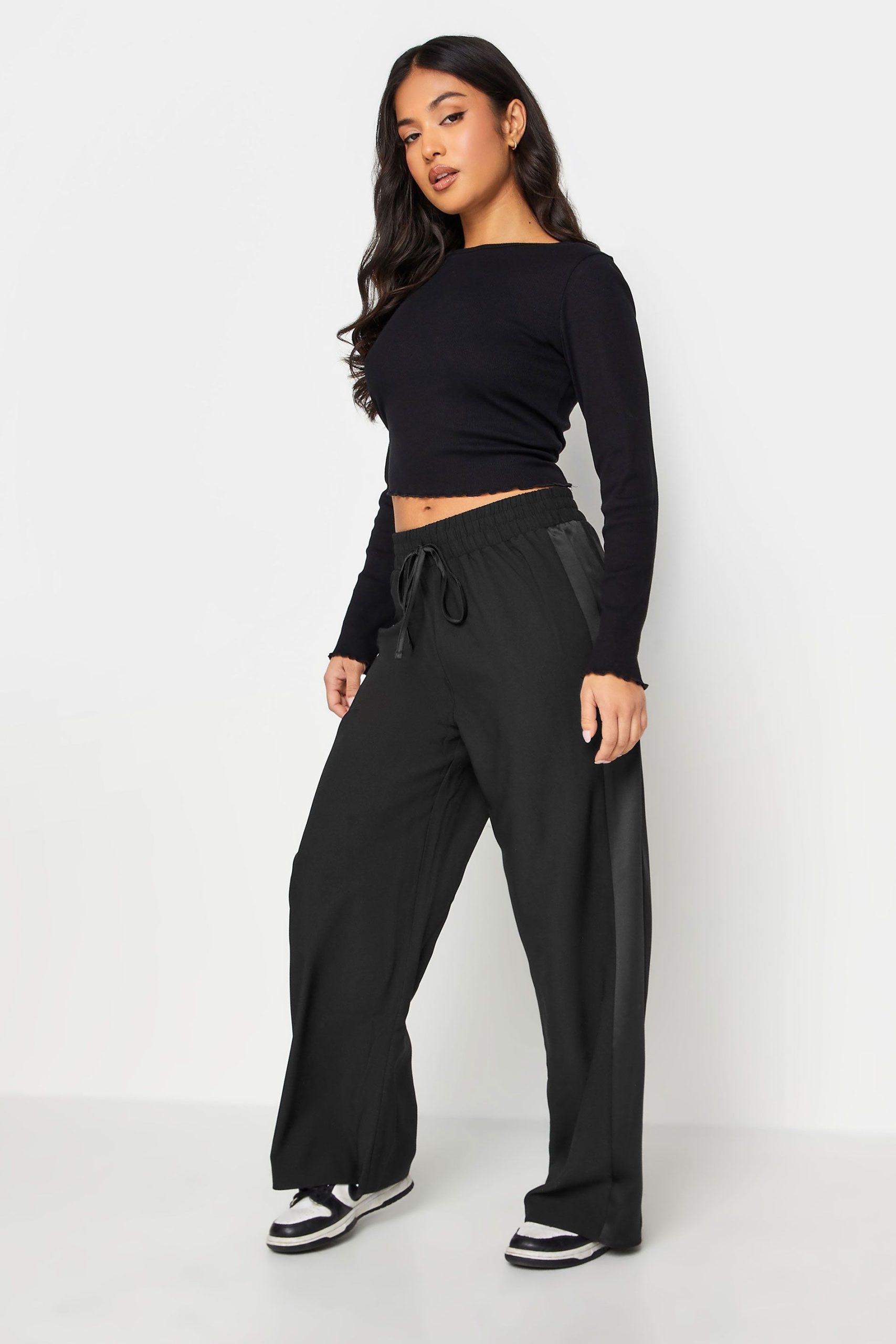 Petite Wide Leg Tuxedo Trousers
