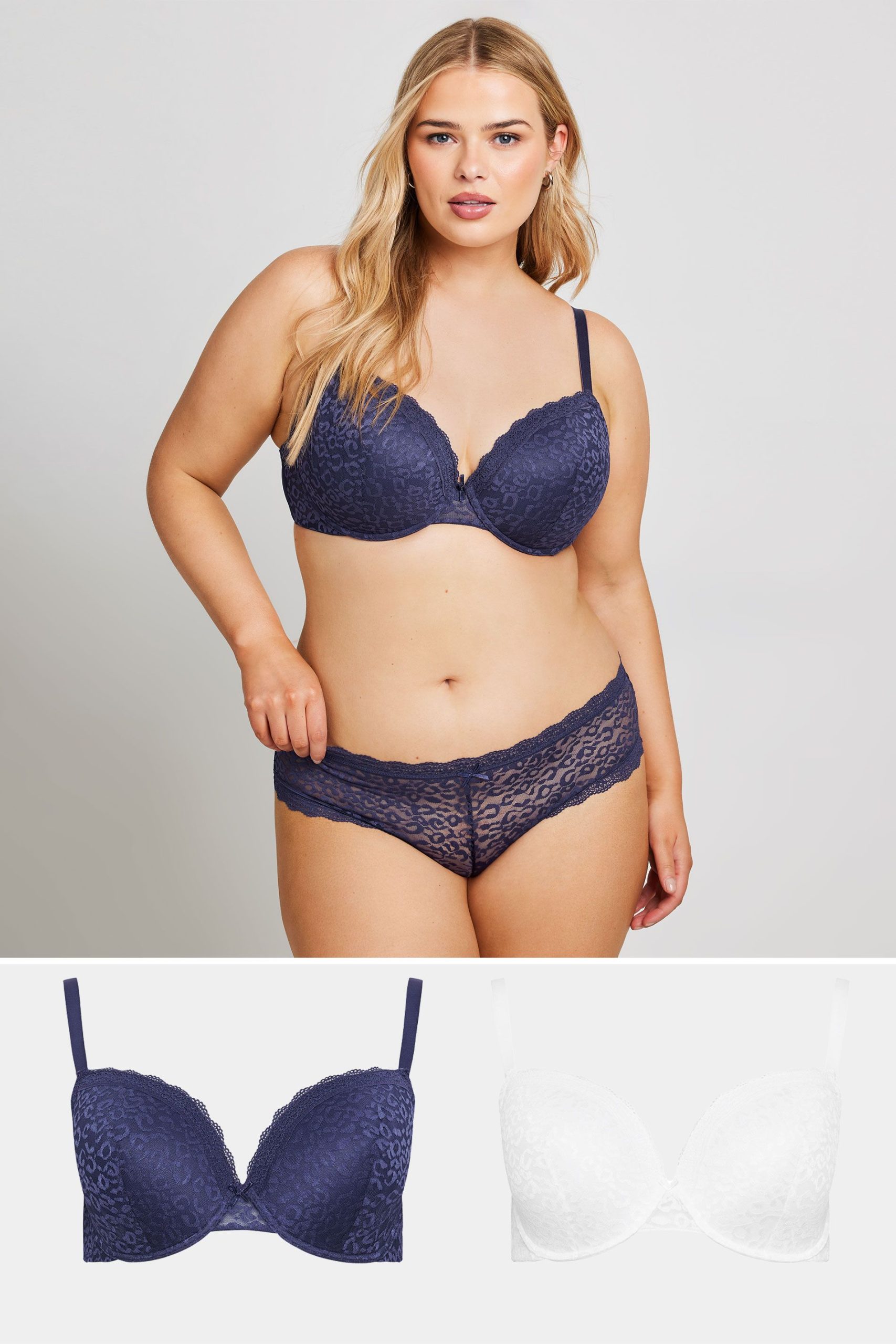 2 Pack Lace Trim Padded Bras