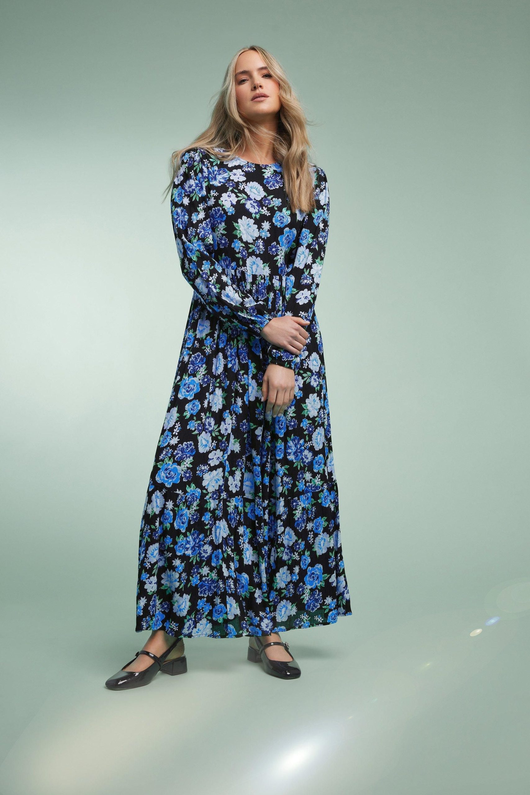 Tall Floral Print Tiered Maxi Dress
