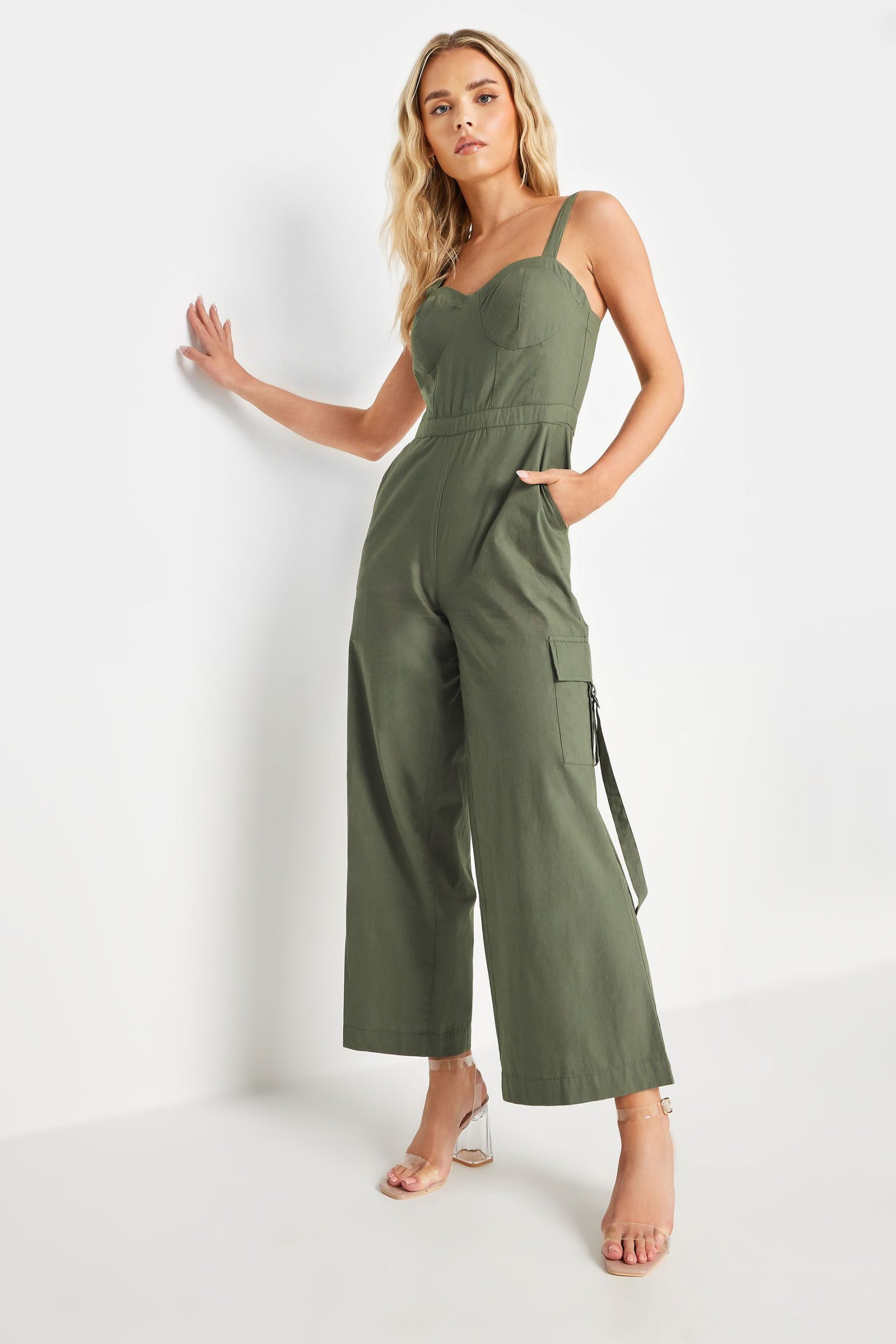 Petite Utility Wide Leg Jumpsuit