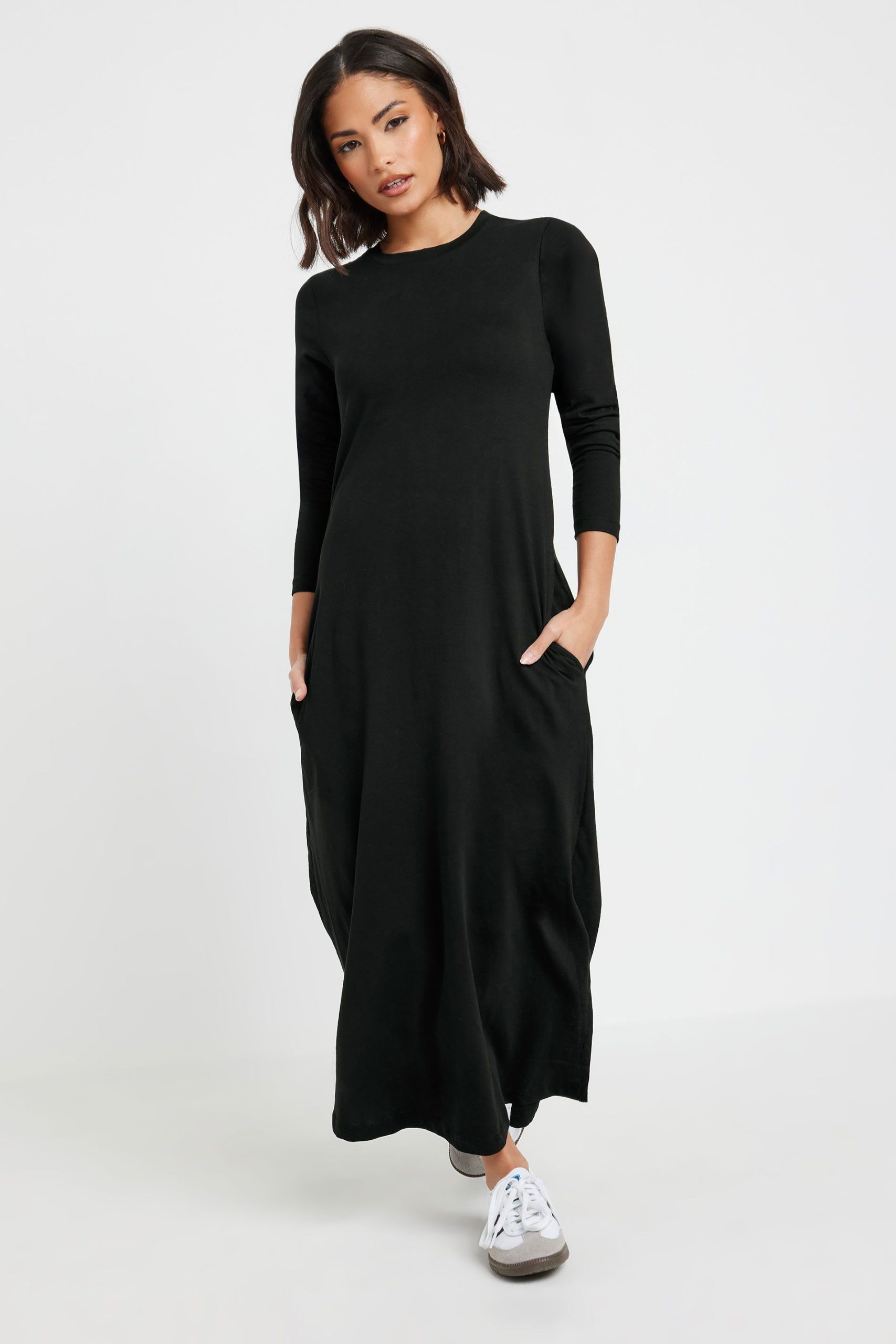 Petite Jersey Long Sleeve T-Shirt Dress