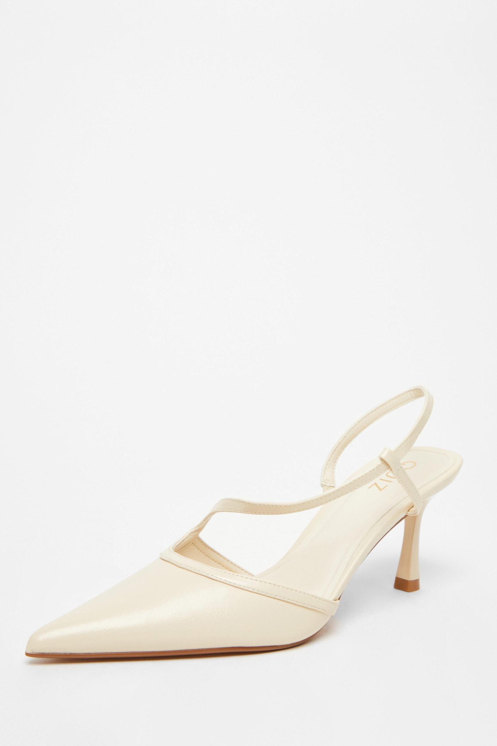 Off White Asymmetric Court Heels