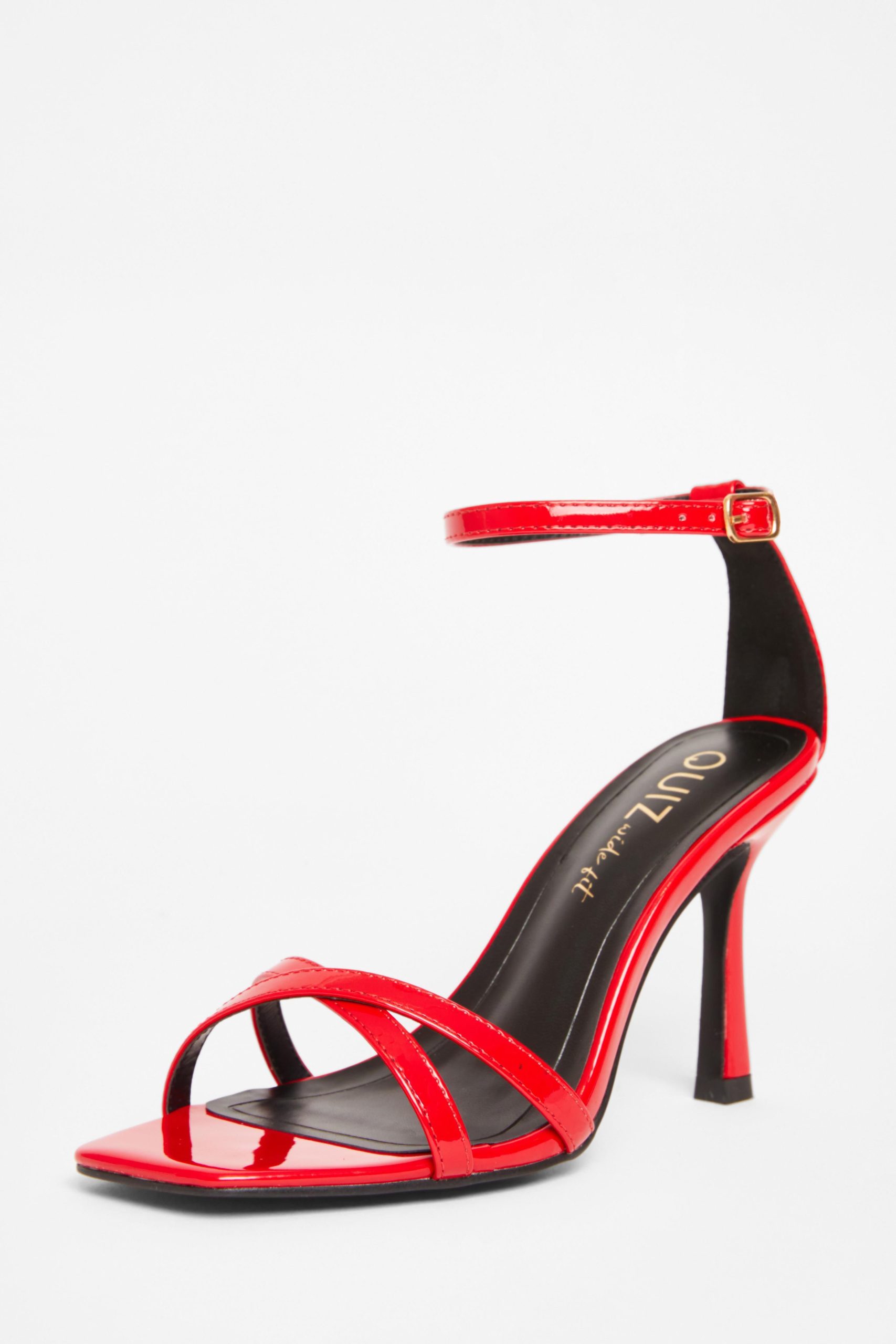 Red Wide Fit Barely There Heels