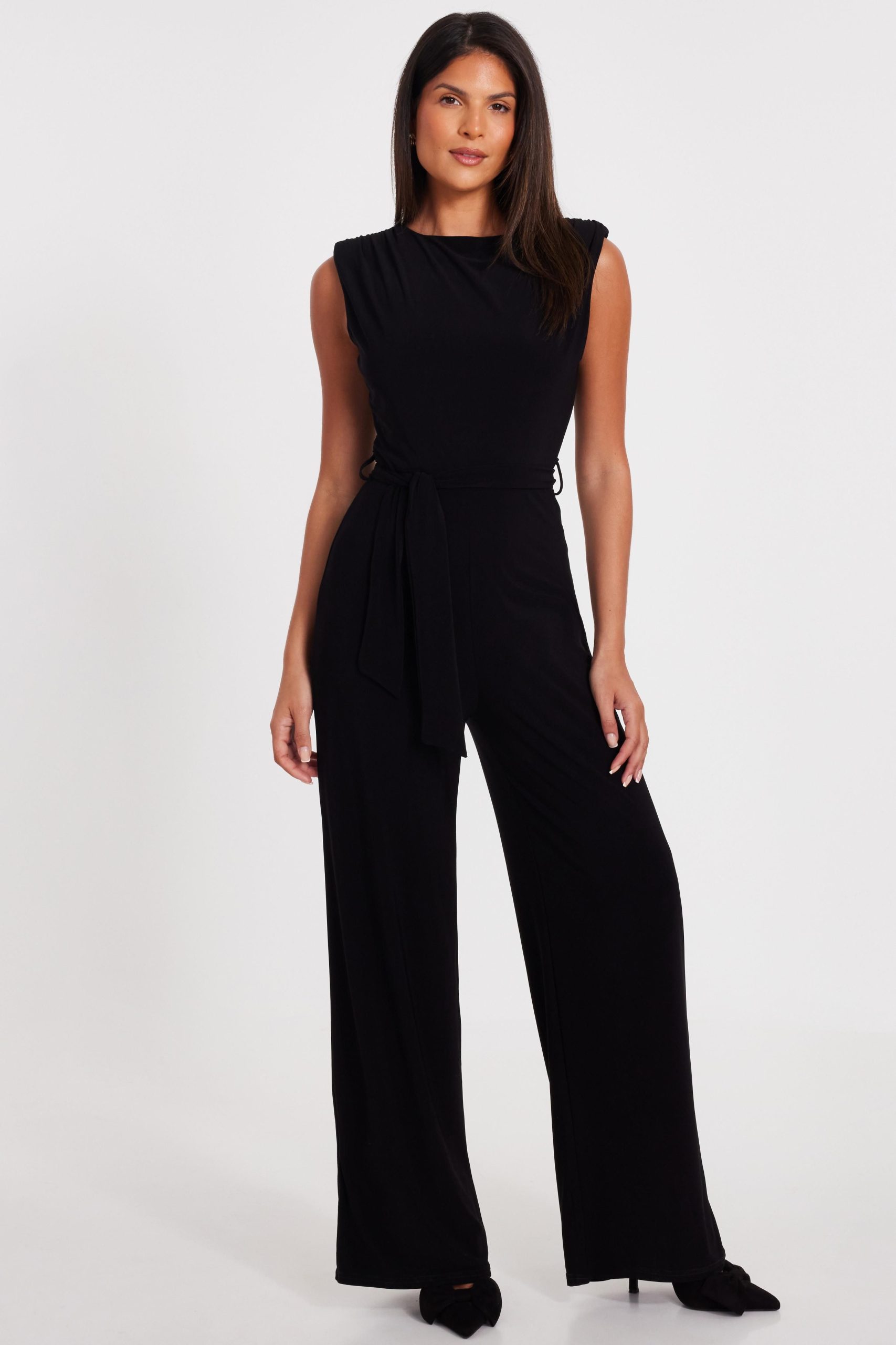 Black Tie Waist Jumpsuit