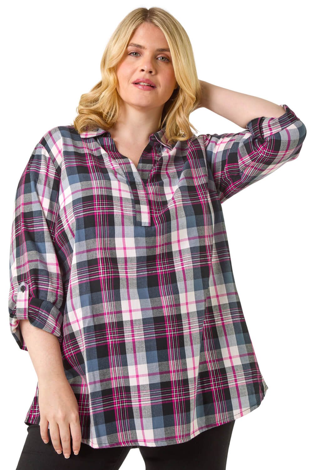 Curve Metallic Checkered Overshirt