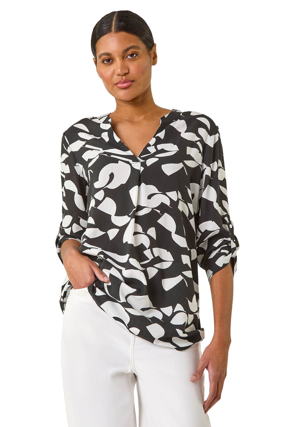 Abstract Mono Pleat Detail Top