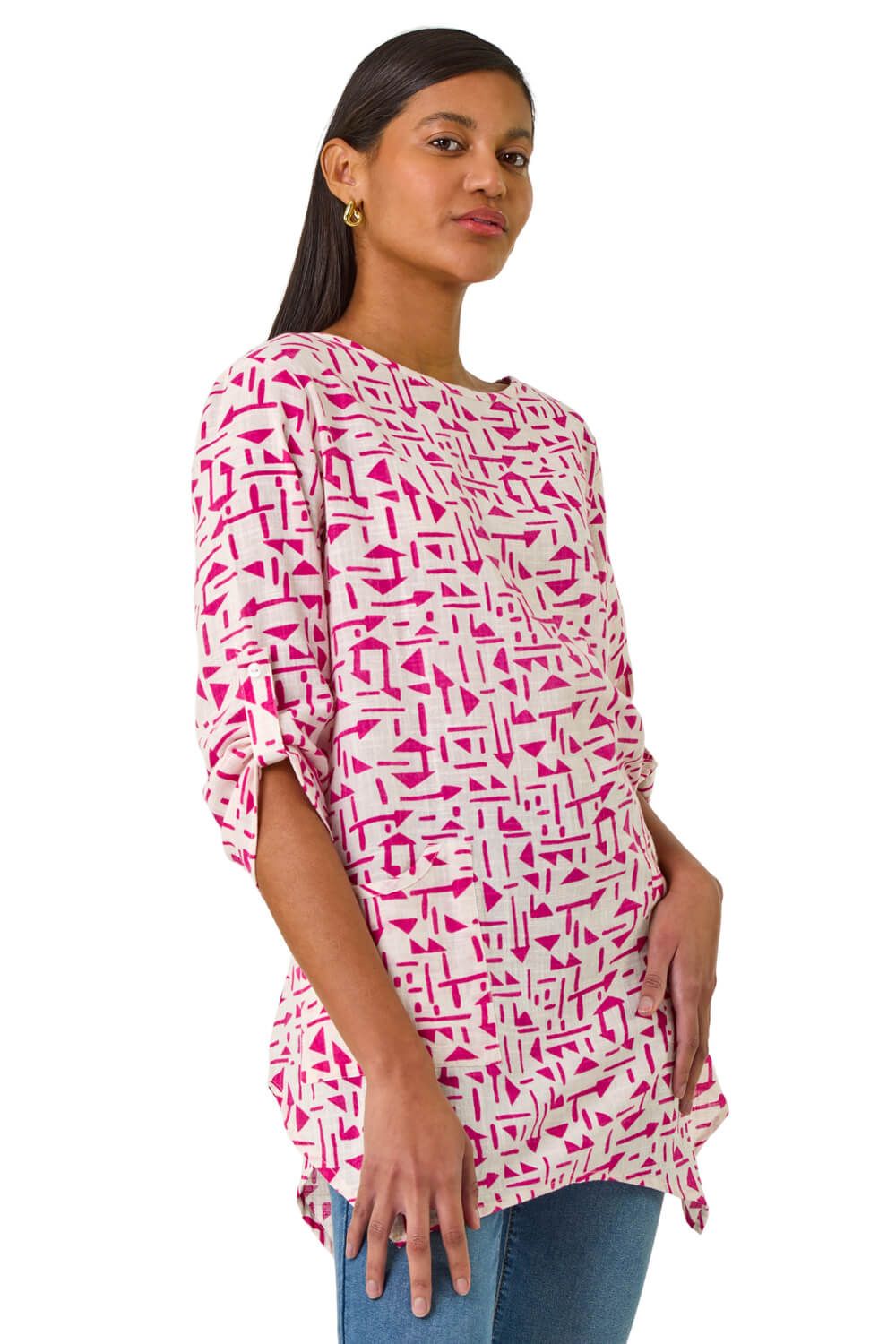 Absract Print Longline Top