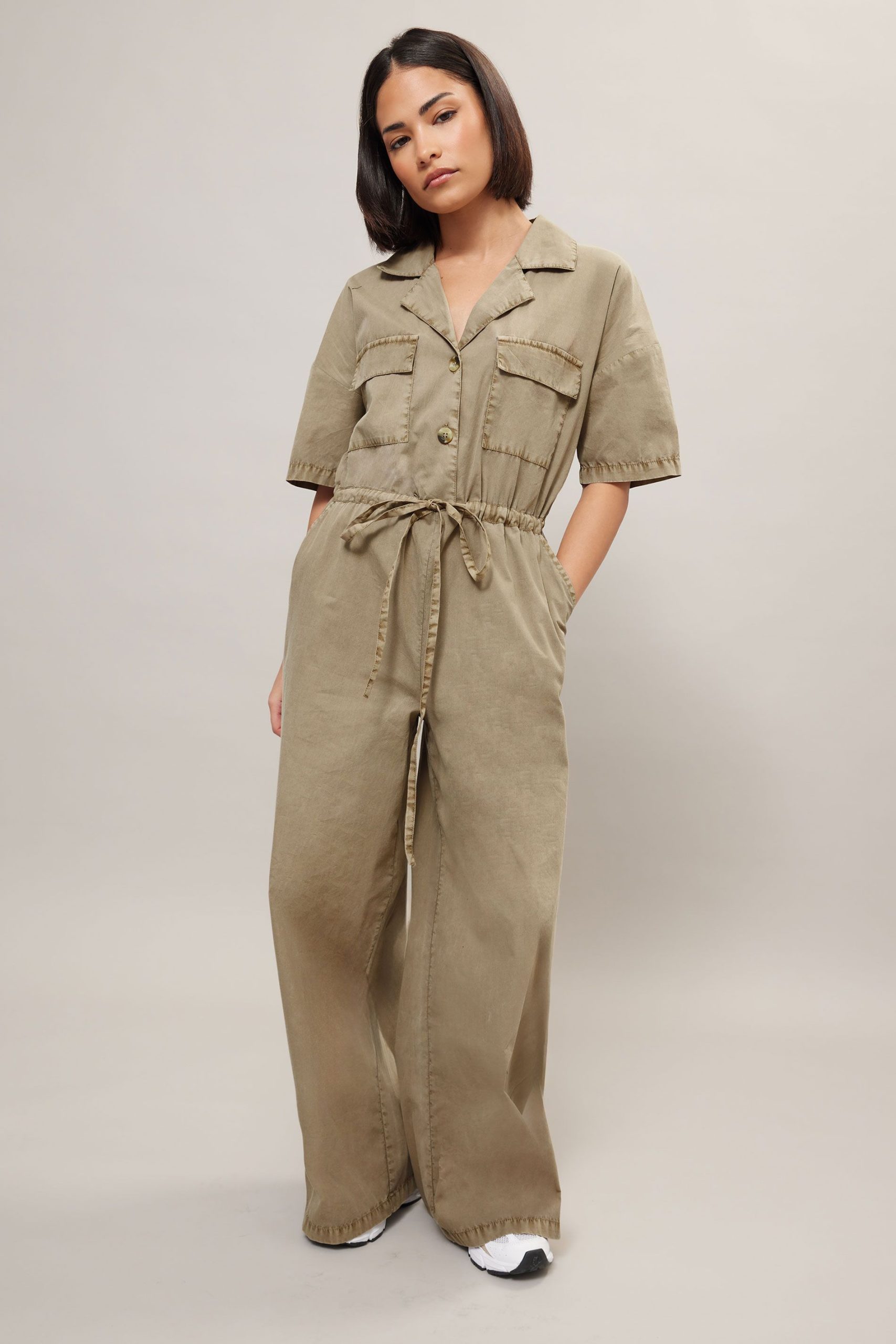 Petite Wide Leg Jumpsuit