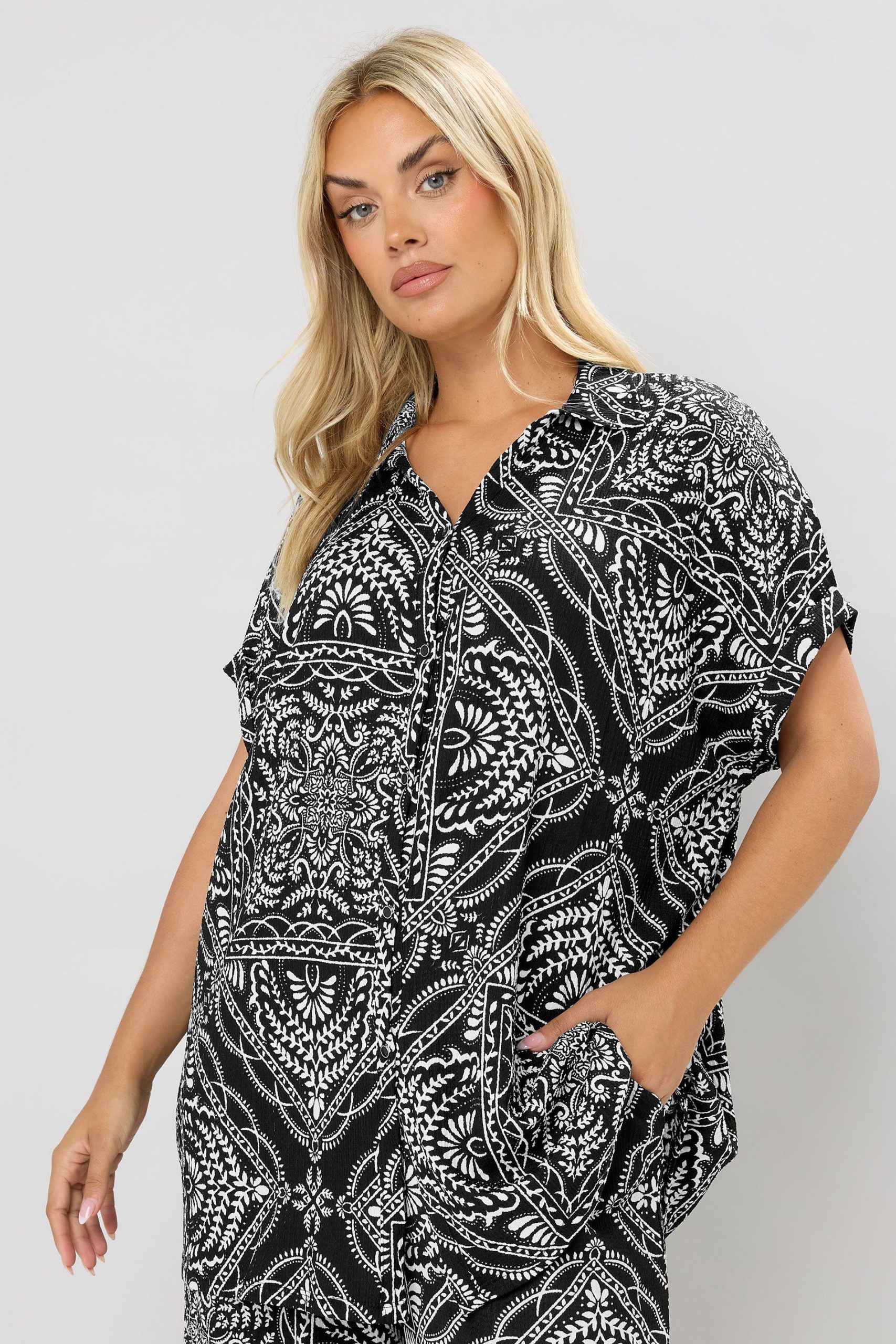 Bandana Print Textured Shirt