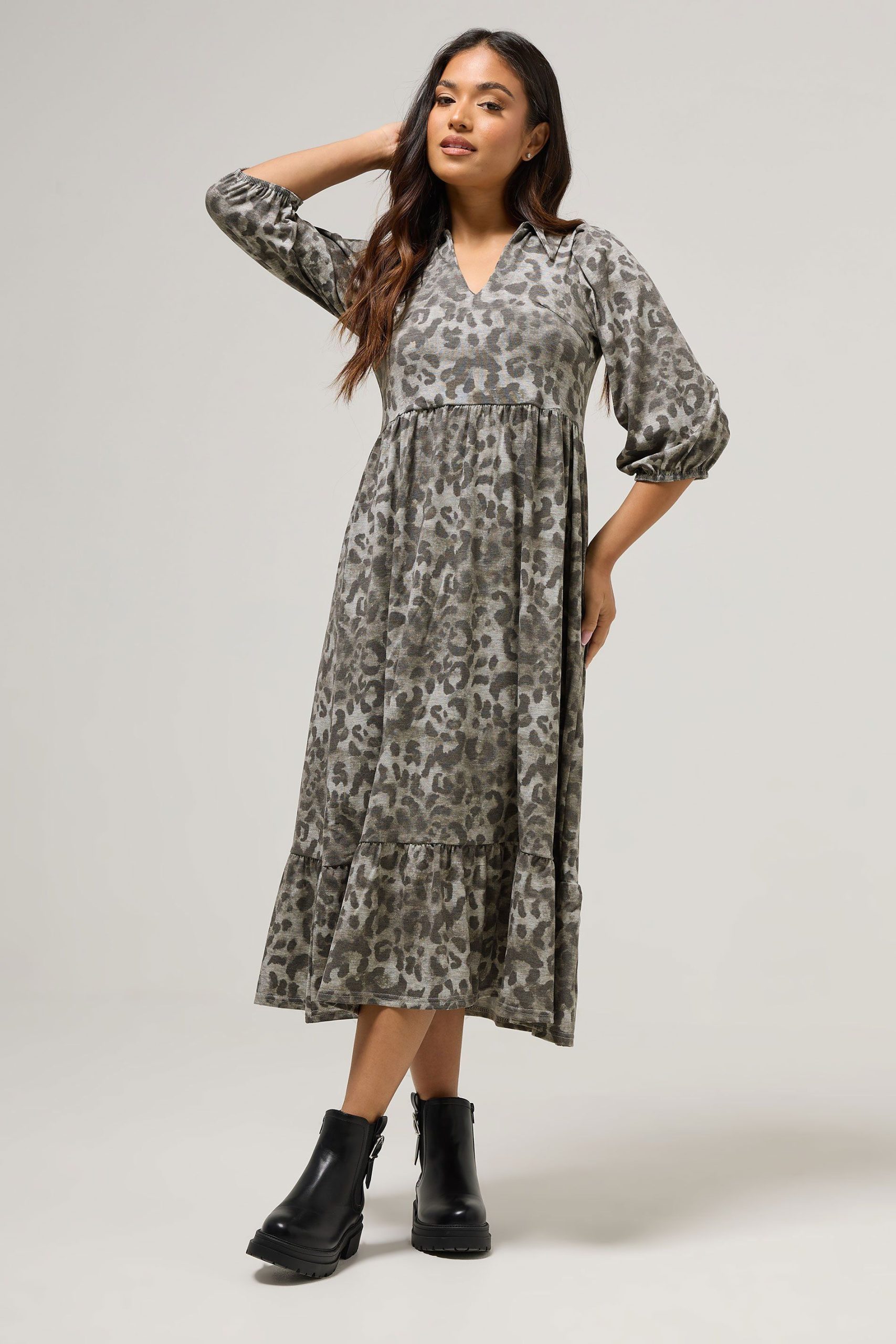 Petite Animal Print Midaxi Dress