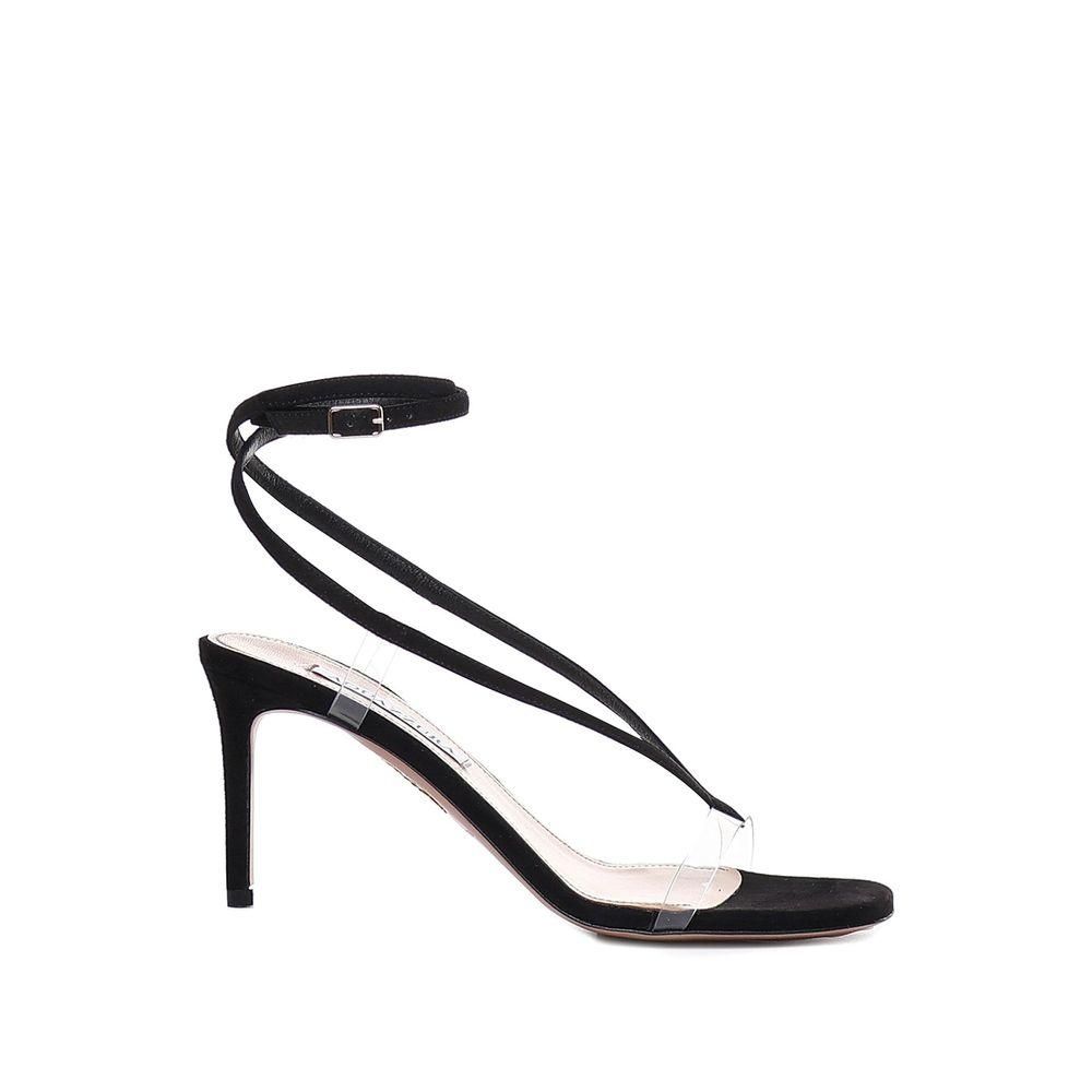 Illusion Slingback Pumps with Square Toe and 9 cm Heel- Black