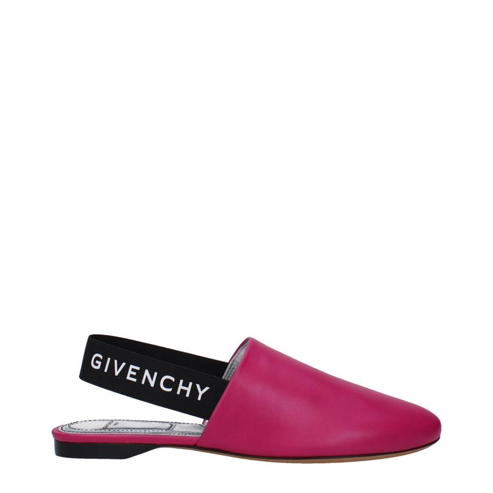 Leather Sandal with Side and Back Logo- Pink