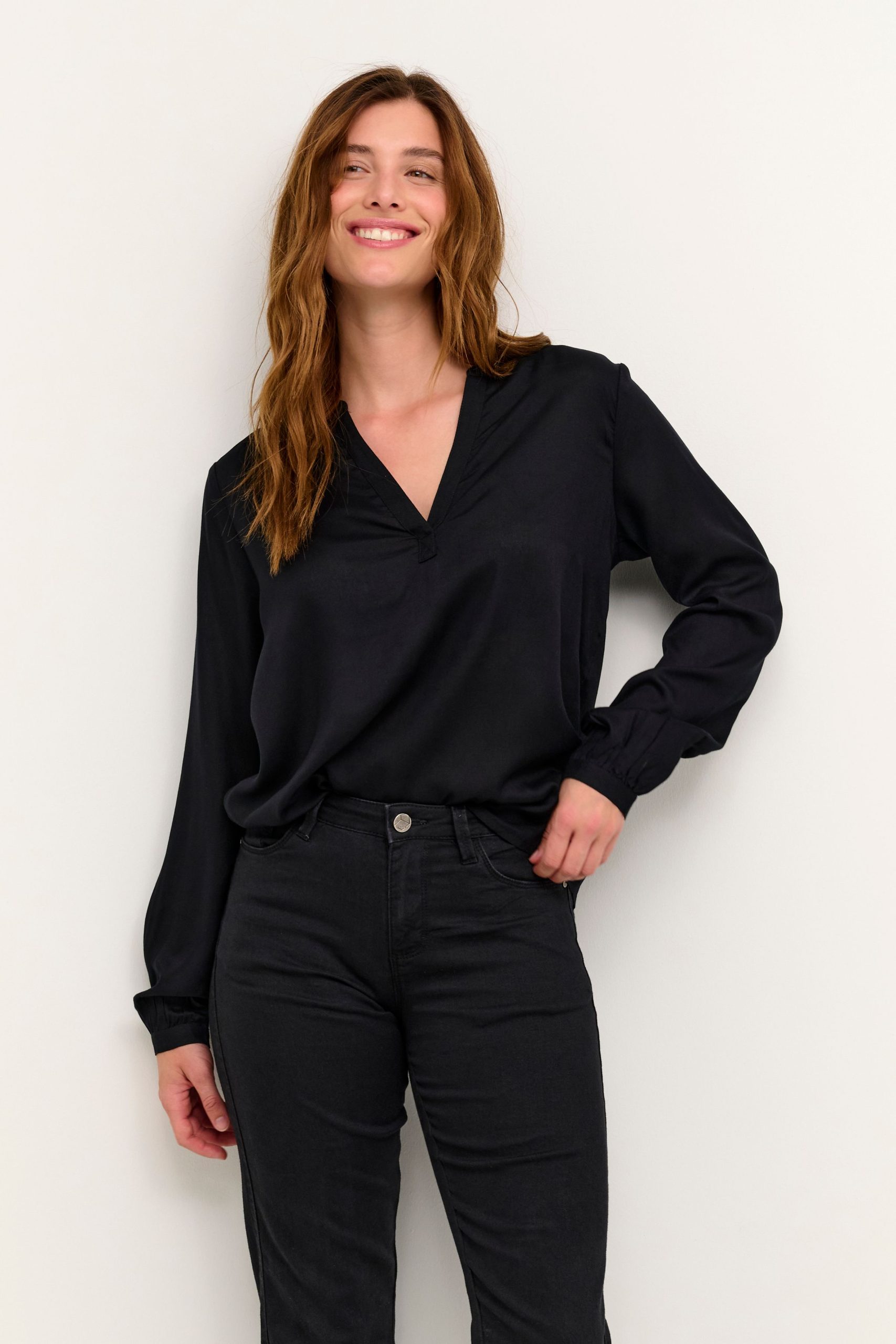 Calinda Long Sleeve Blouse Plain
