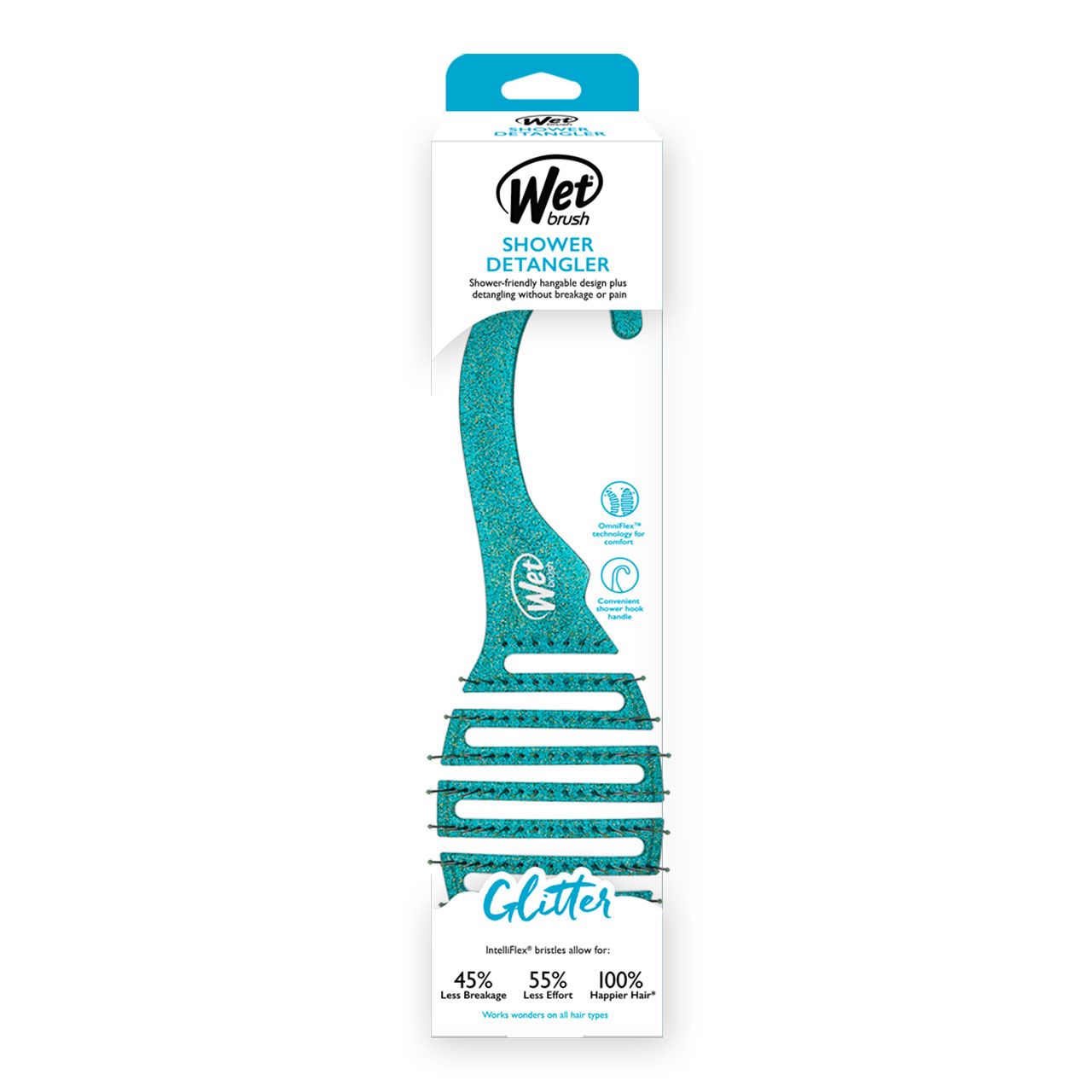 Teal Glitter Shower Detangler