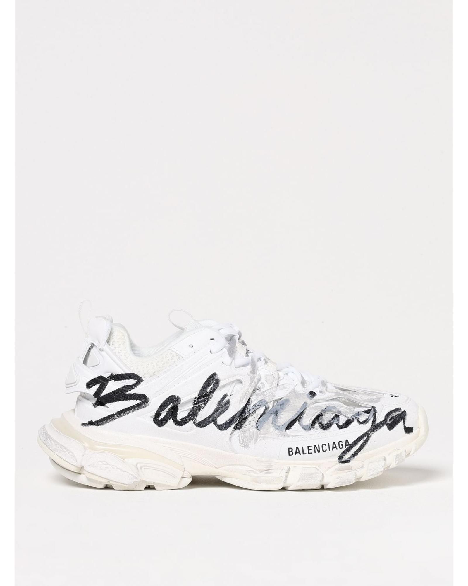 Track Sneaker Graffiti Print- White