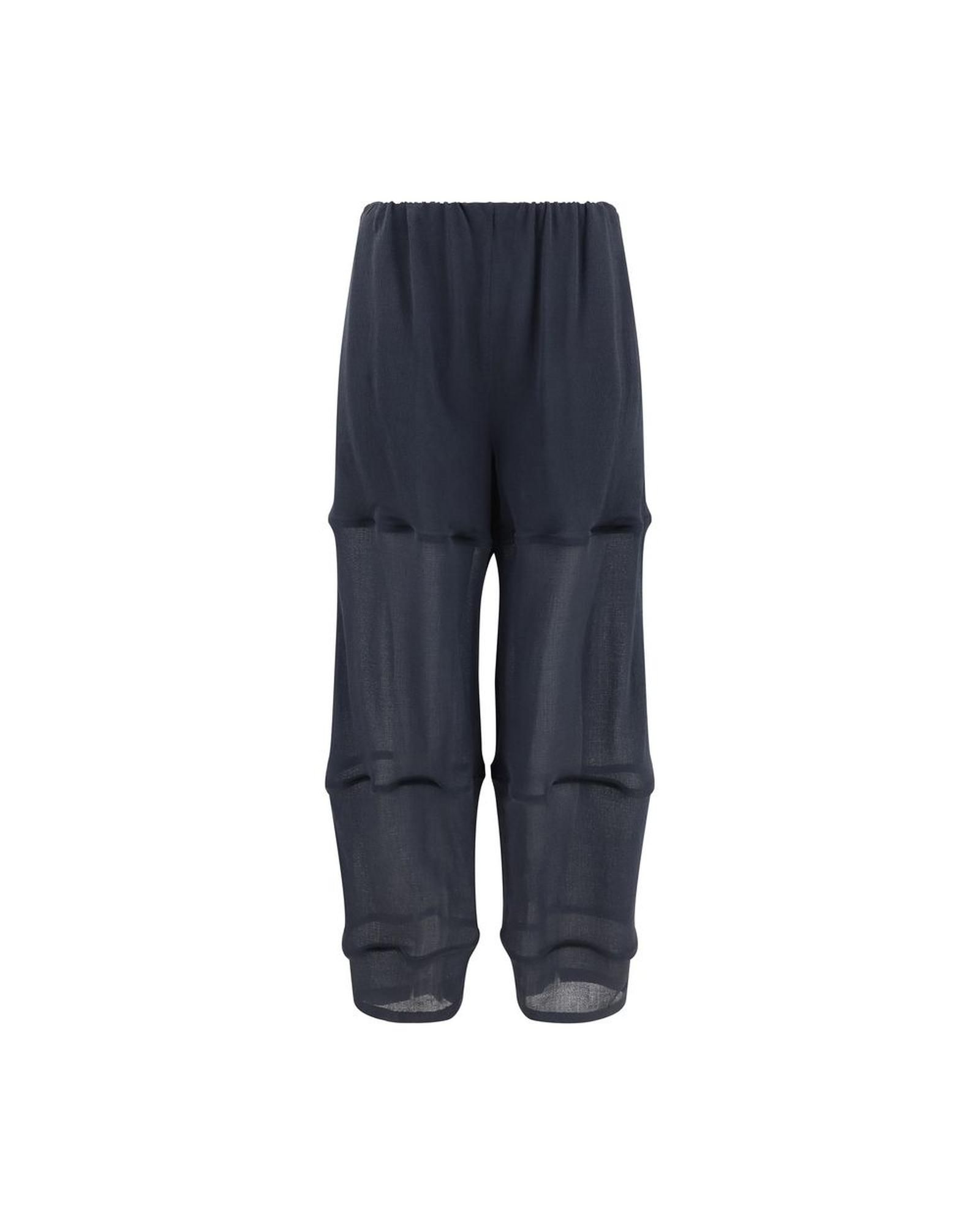 Layered Viscose Pants Wo - Blue Jeans