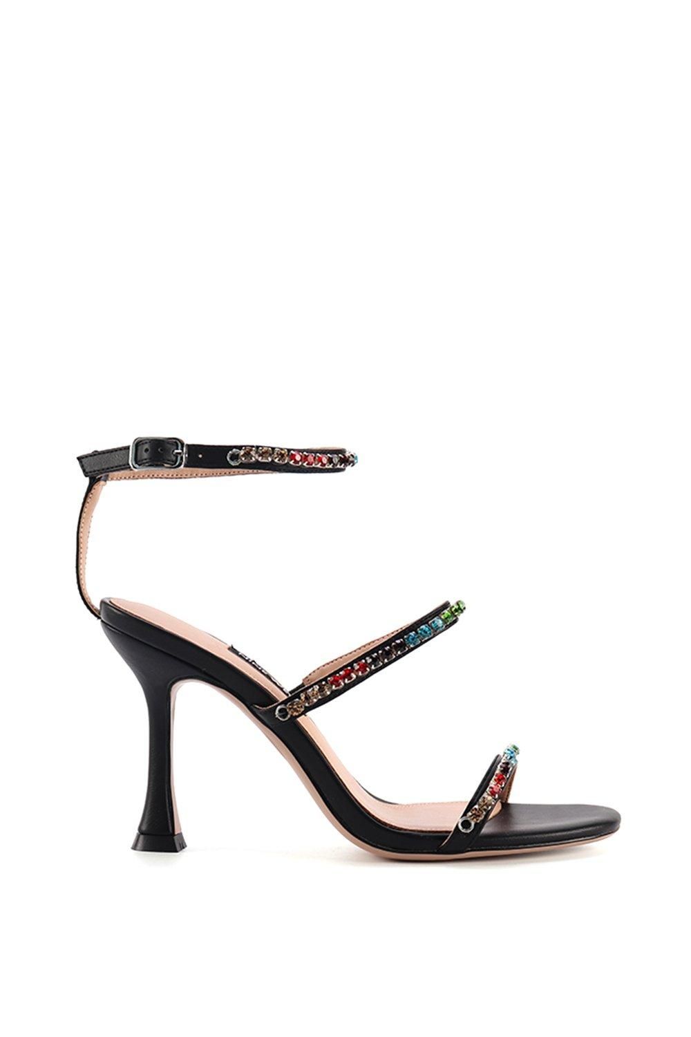'Brenda' Strappy Heeled Black Sandal