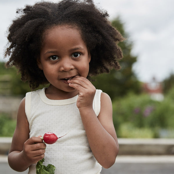 Merino Wool/Silk Pointelle Vest - Pearl