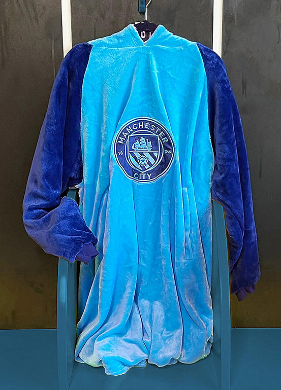 Manchester City FC Hugzee Wearable Hooded Fleece Blanket