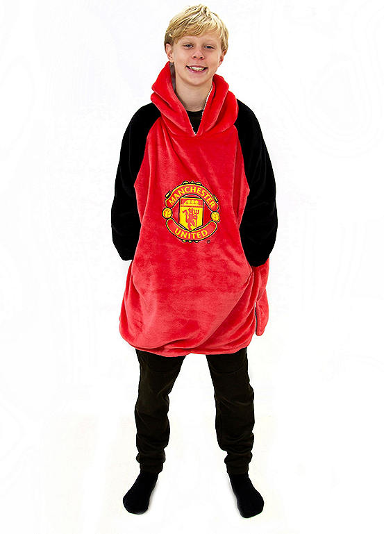 Manchester United FC Hugzee Wearable Hooded Fleece Blanket
