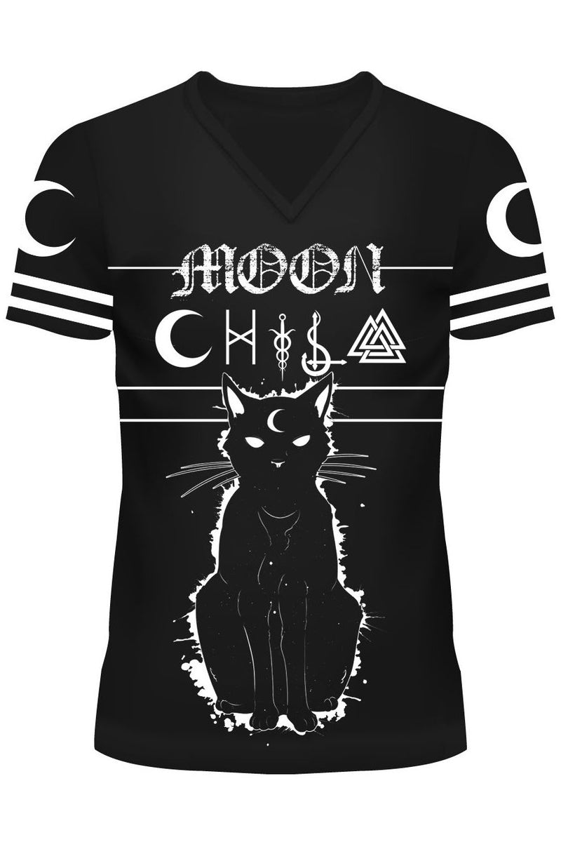 Heartless Moon Kitty Varsity Tshirt