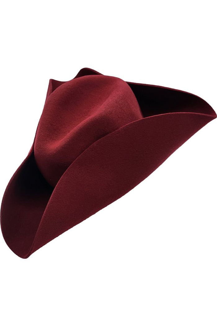 Tricorn Hat Burgundy