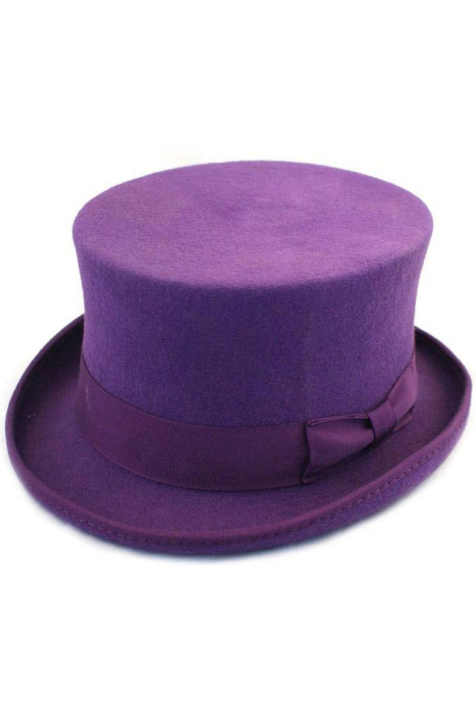 Purple Wool Felt Steampunk Top Hat