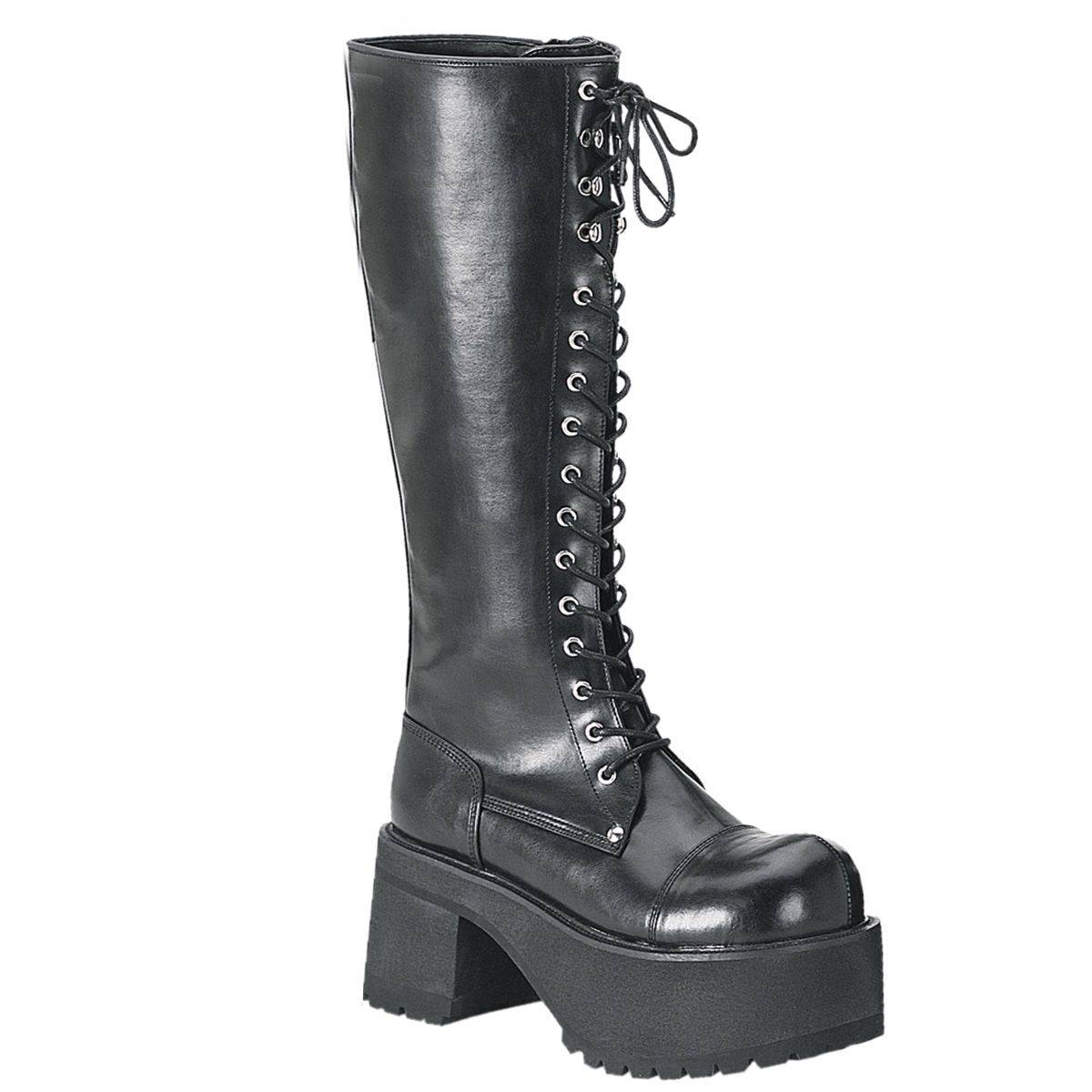 Demonia - Men's Block Heel Goth Punk Platform Knee Ranger Boot by Grin Entertainment Store