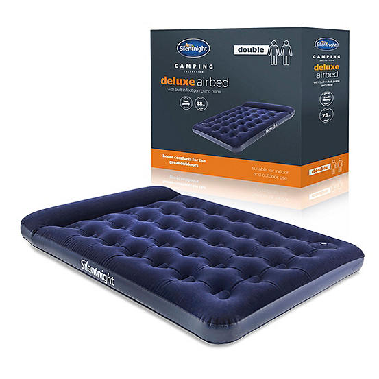 Silentnight Double Footpump Airbed - Blue