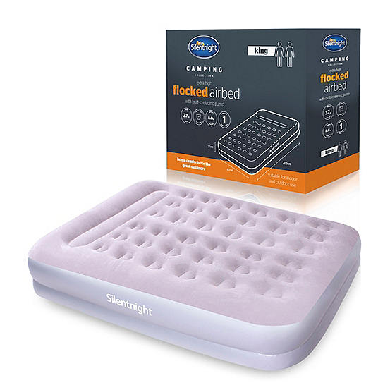 Silentnight King Size Electric Flocked Airbed - Grey
