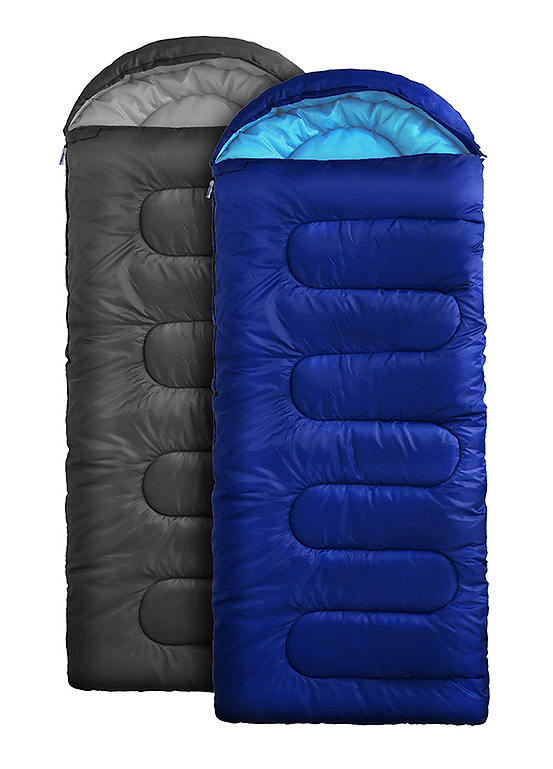 Silentnight Pack Of 2 Softfill Adult Sleeping Bag- Black/Blue