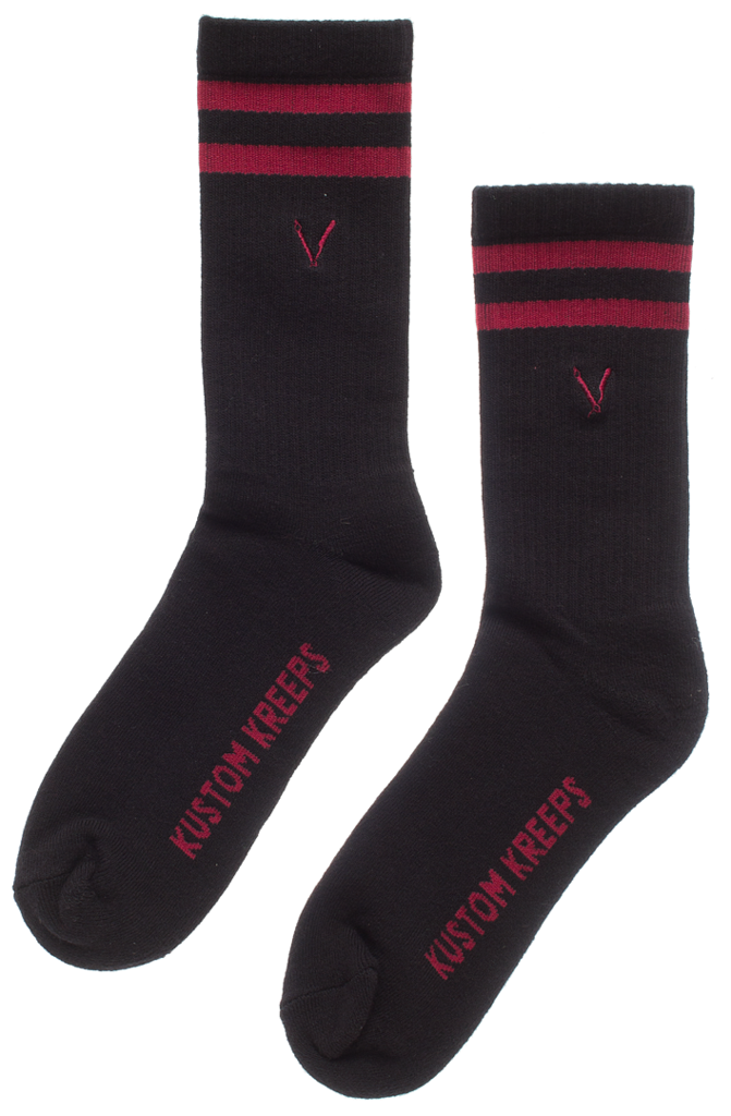 Kustom Kreeps - Rockabilly Straight Razor Embroidered Guys Socks by Grin Entertainment Store